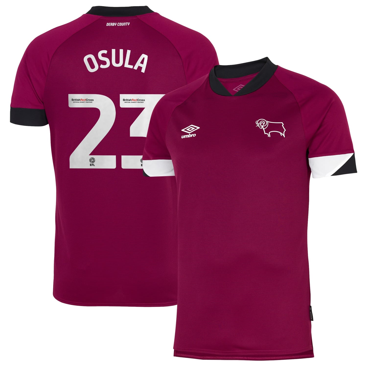 EFL League One Derby County Third Jersey Shirt 2022-23 player Osula 23 printing for Men