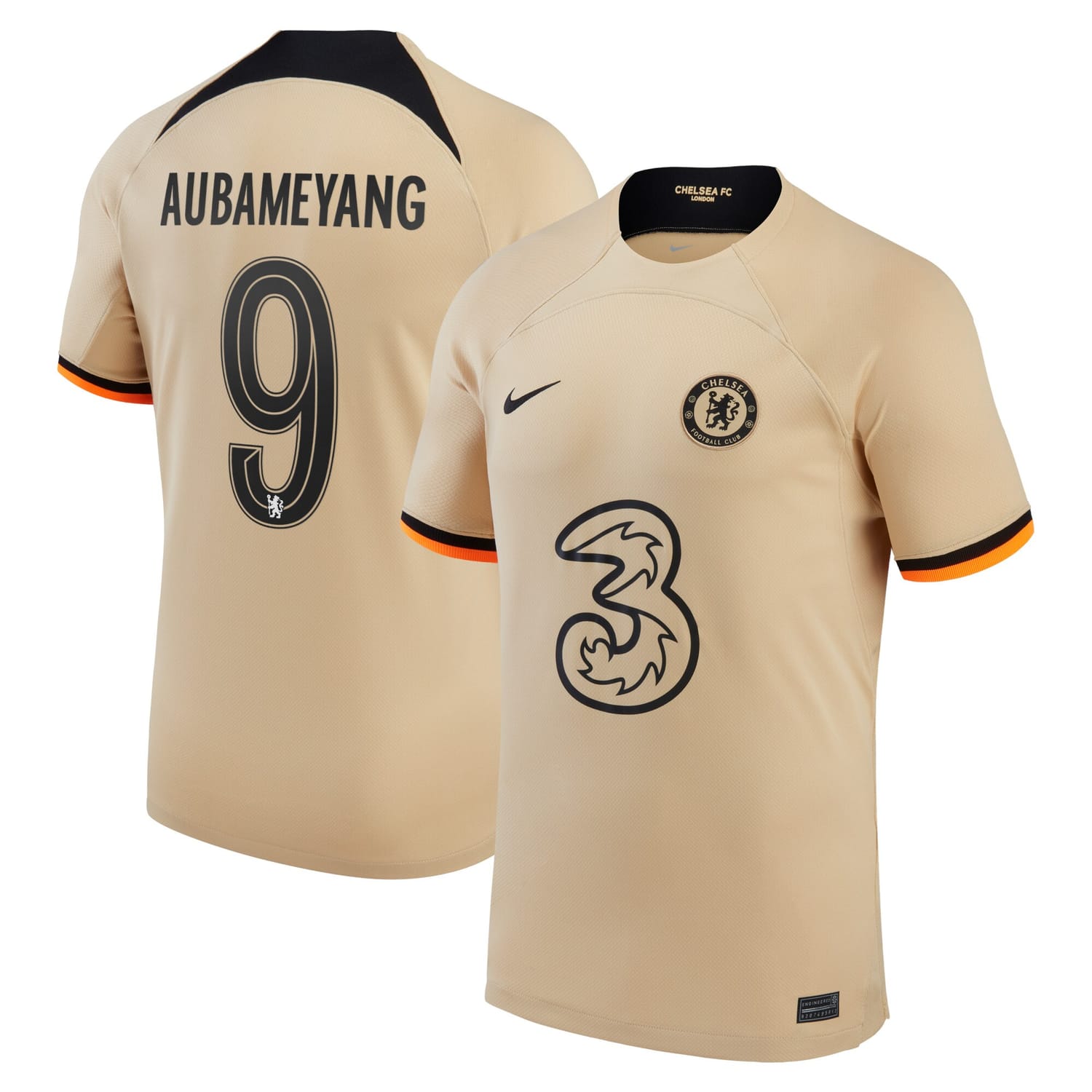 Premier League Chelsea Third Cup Jersey Shirt 2022-23 player Pierre-Emerick Aubameyang 9 printing for Men