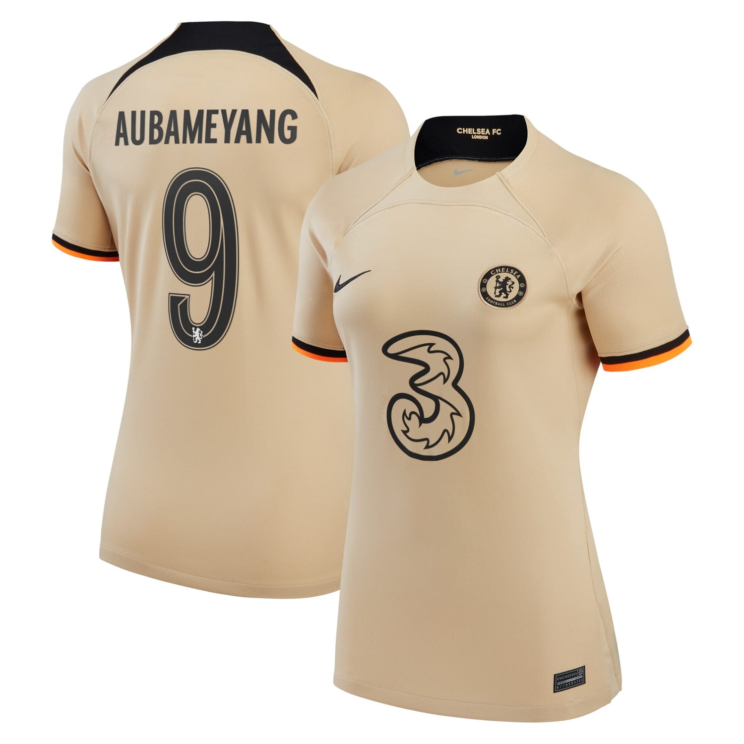 Premier League Chelsea Third Cup Jersey Shirt 2022-23 player Pierre-Emerick Aubameyang 9 printing for Women