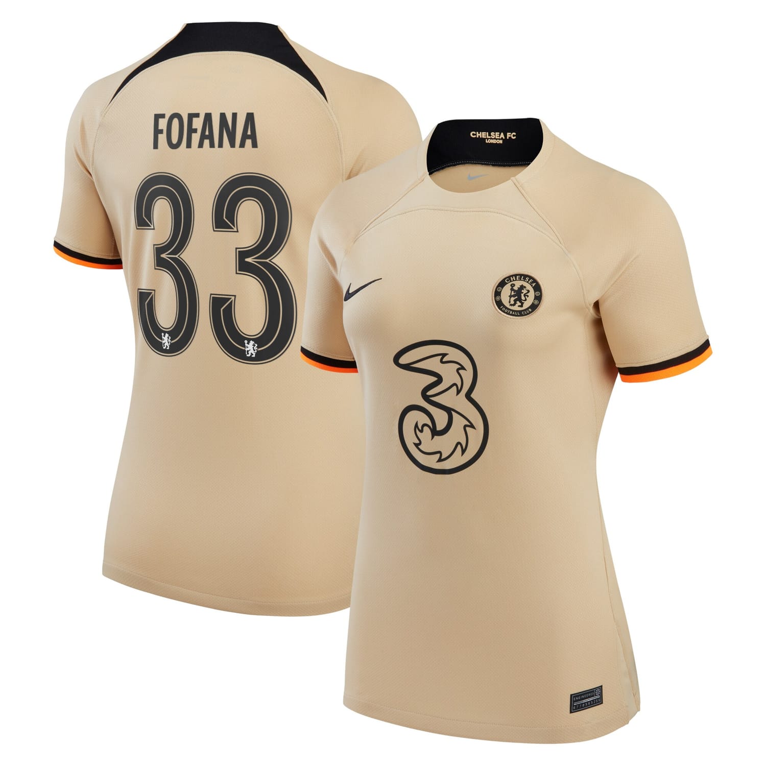 Premier League Chelsea Third Cup Jersey Shirt 2022-23 player Wesley Fofana 33 printing for Women