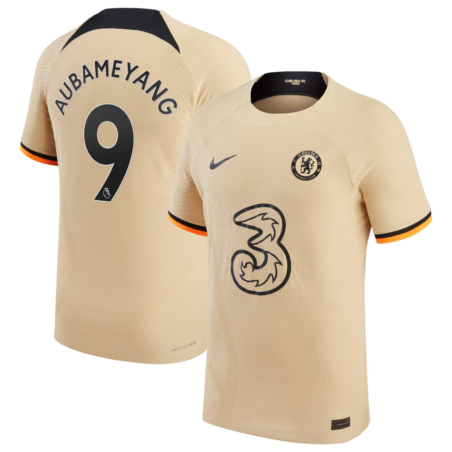 Premier League Chelsea Third Authentic Jersey Shirt 2022-23 player Pierre-Emerick Aubameyang 9 printing for Men