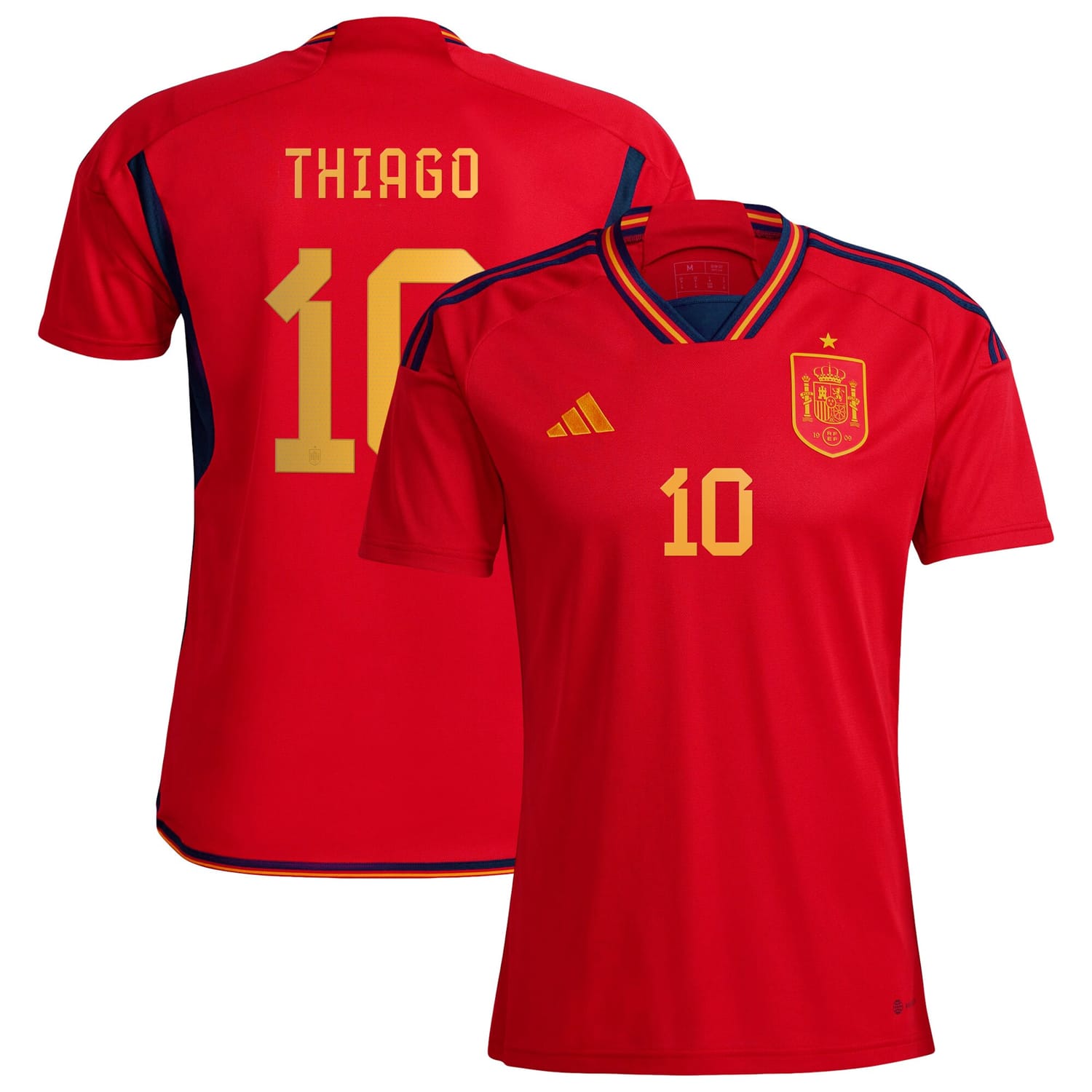 Spain National Team Home Jersey Shirt player Thiago 10 printing for Men