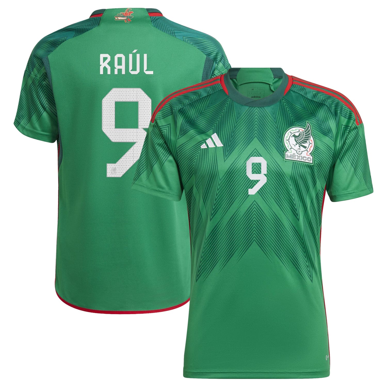 Mexico National Team Home Jersey Shirt player Raúl 9 printing for Men