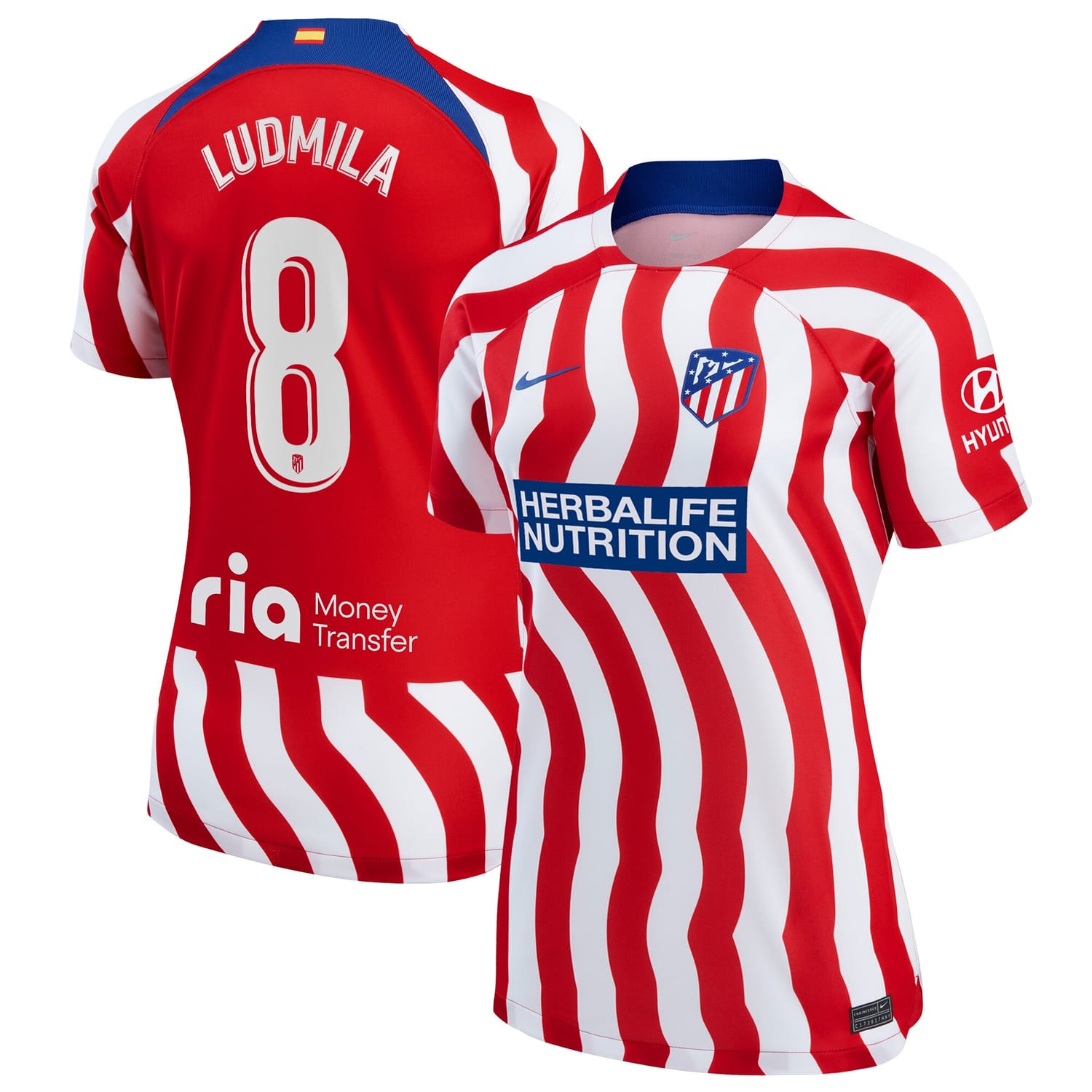La Liga Atletico de Madrid Home Jersey Shirt 2022-23 player Ludmila da Silva 8 printing for Women