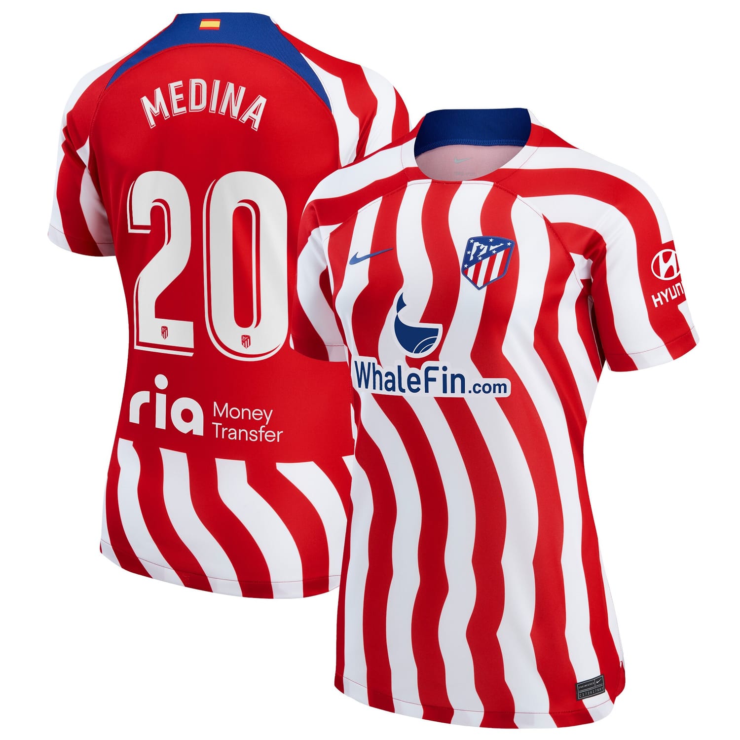 La Liga Atletico de Madrid Home Jersey Shirt 2022-23 player Andrea Medina 20 printing for Women