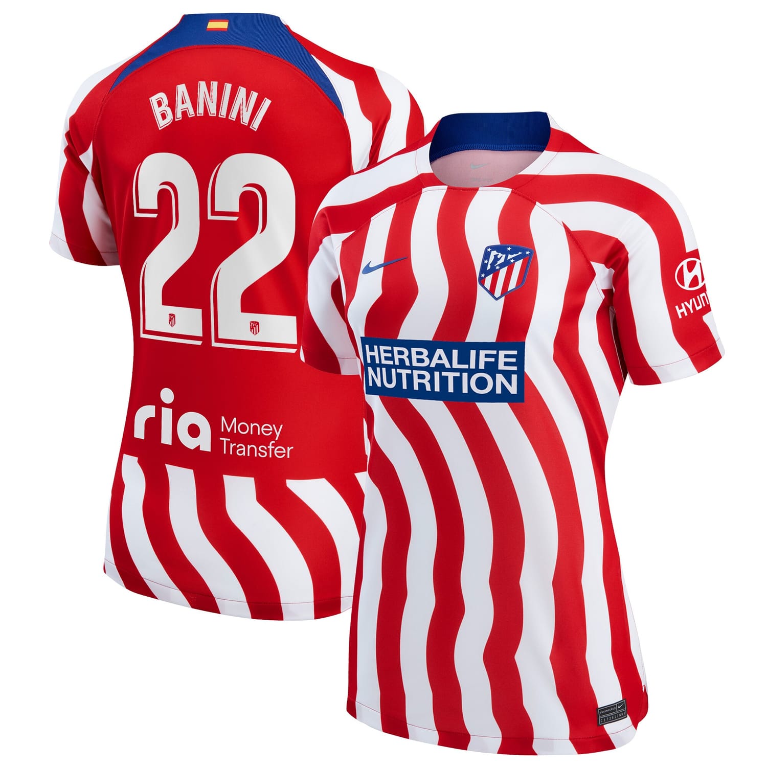 La Liga Atletico de Madrid Home Jersey Shirt 2022-23 player Estefanía Banini 22 printing for Women