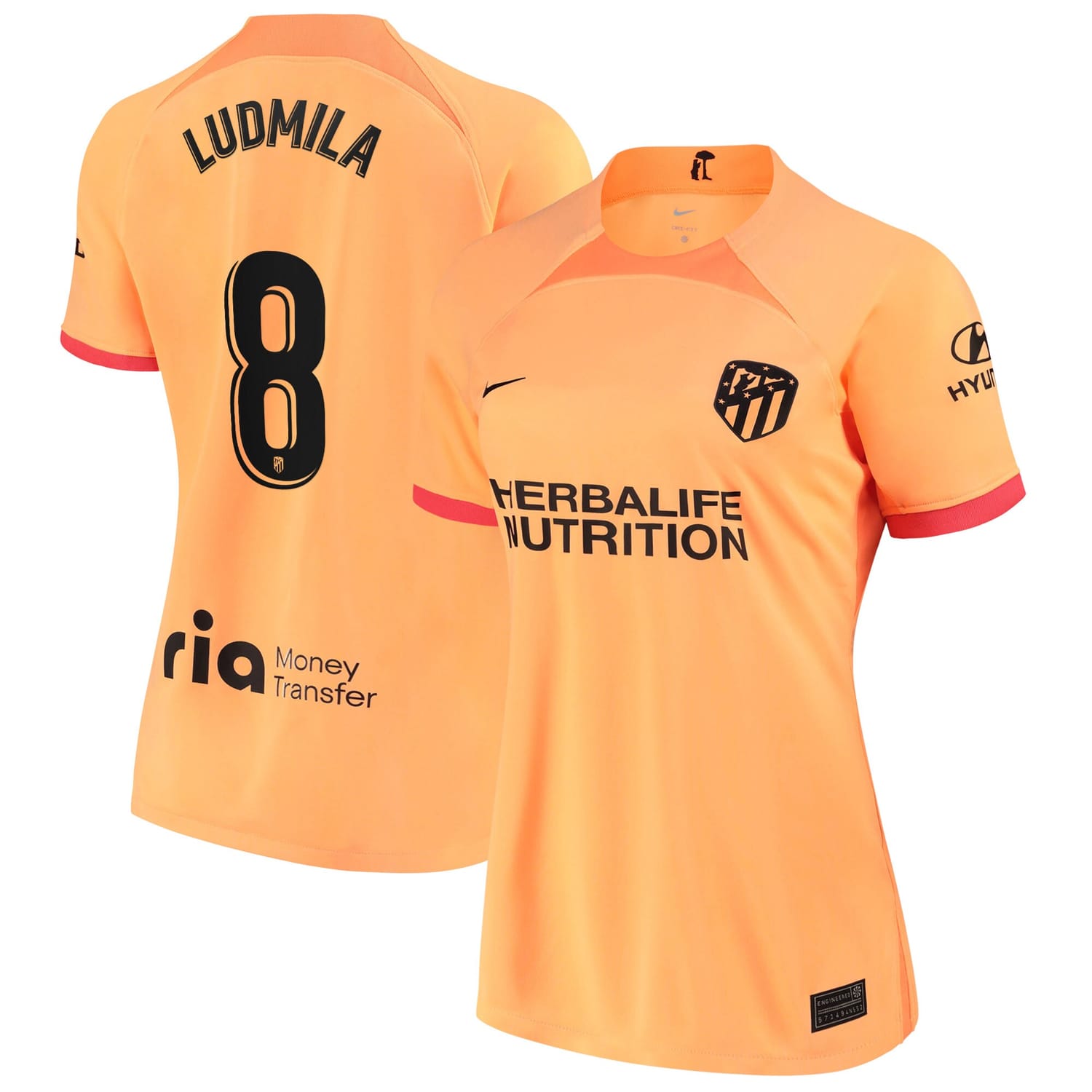 La Liga Atletico de Madrid Third Jersey Shirt 2022-23 player Ludmila da Silva 8 printing for Women