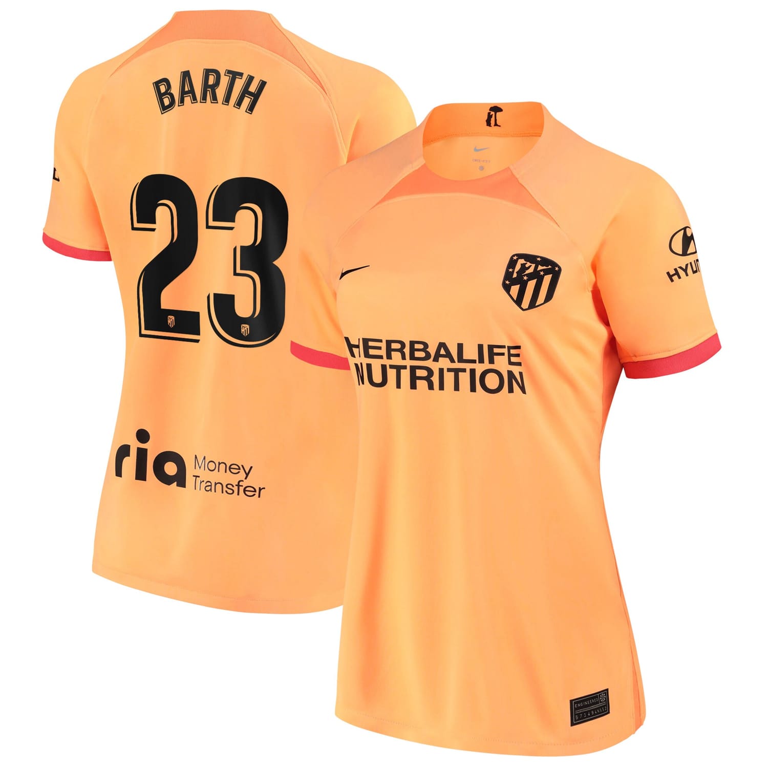 La Liga Atletico de Madrid Third Jersey Shirt 2022-23 player Merle Barth 23 printing for Women