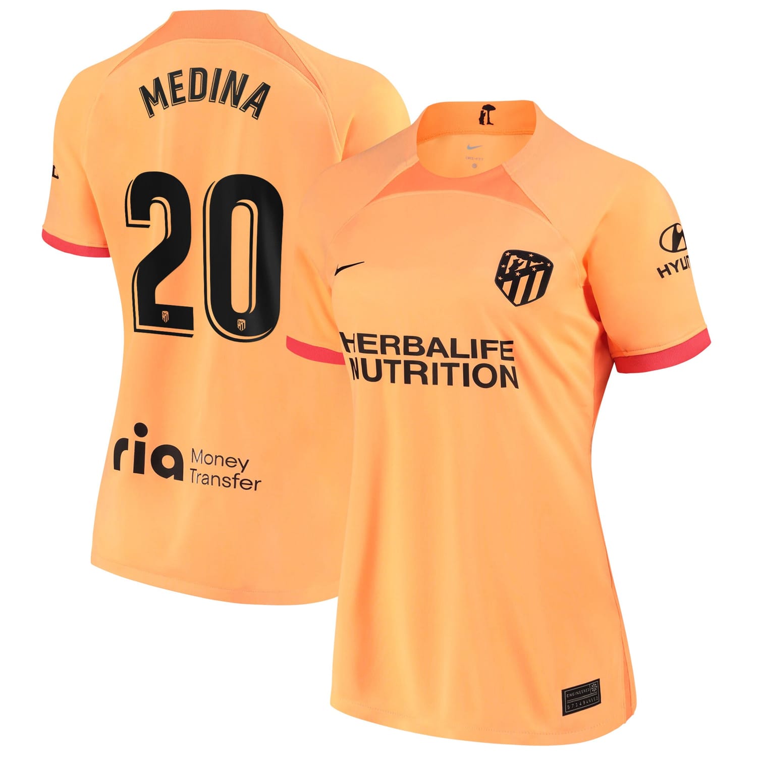 La Liga Atletico de Madrid Third Jersey Shirt 2022-23 player Andrea Medina 20 printing for Women