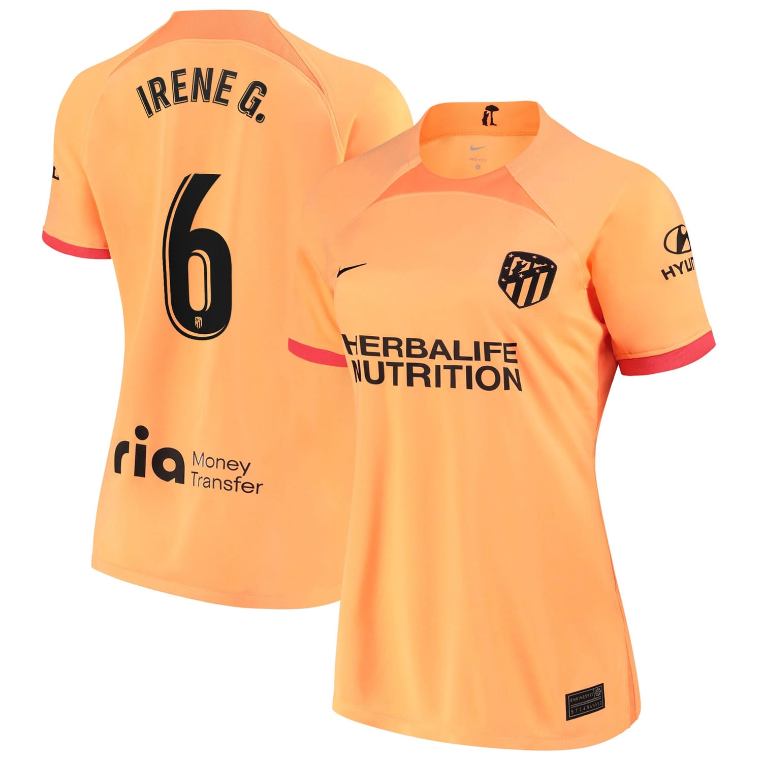 La Liga Atletico de Madrid Third Jersey Shirt 2022-23 player Irene Guerrero 6 printing for Women