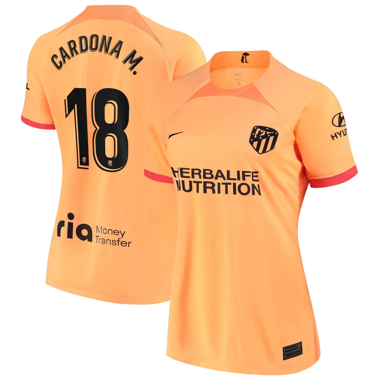 La Liga Atletico de Madrid Third Jersey Shirt 2022-23 player Marta Cardona 18 printing for Women