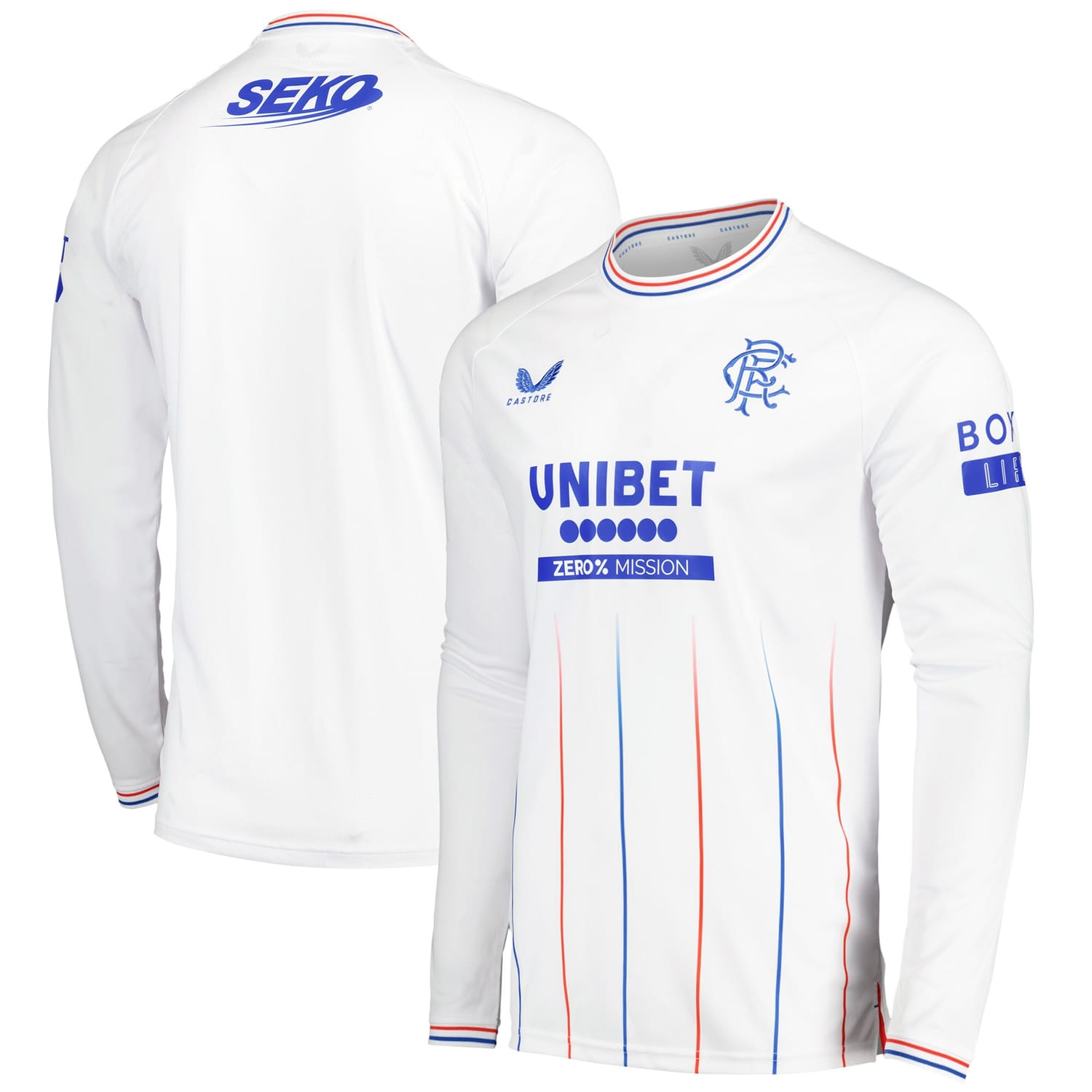 Scottish Premiership Rangers FC Away Jersey Shirt Long Sleeve 2023-24 for Men