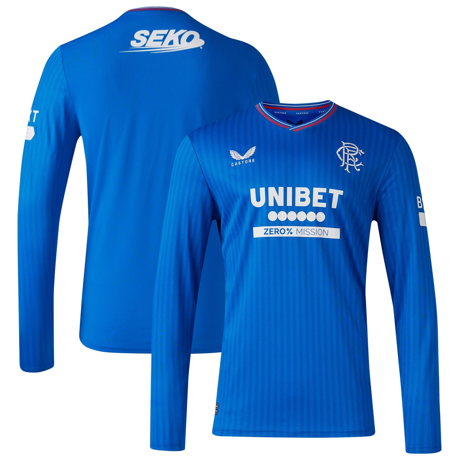 Scottish Premiership Rangers FC Home Jersey Shirt Long Sleeve 2023-24 for Men