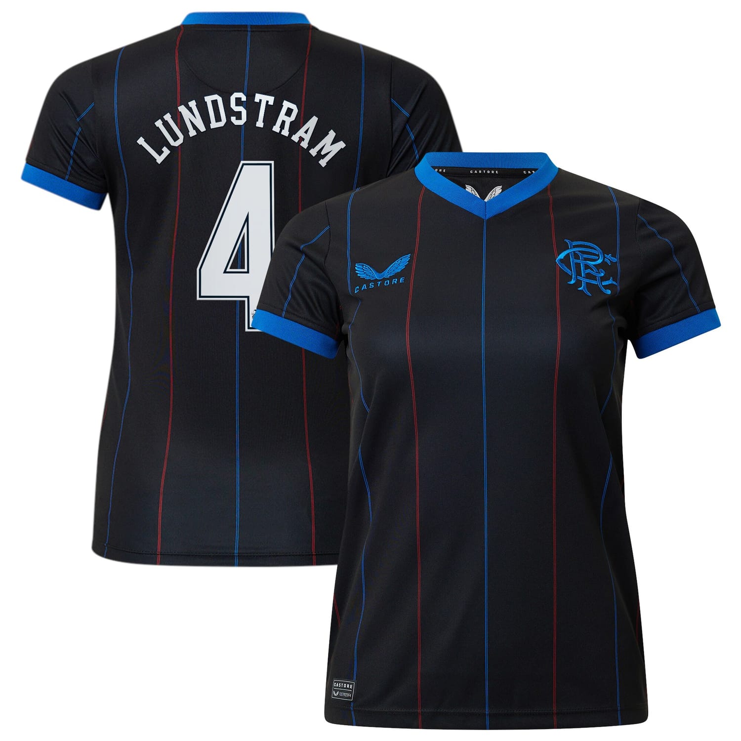 Scottish Premiership Rangers FC Fourth Jersey Shirt 2022-23 player Lundstram 4 printing for Women