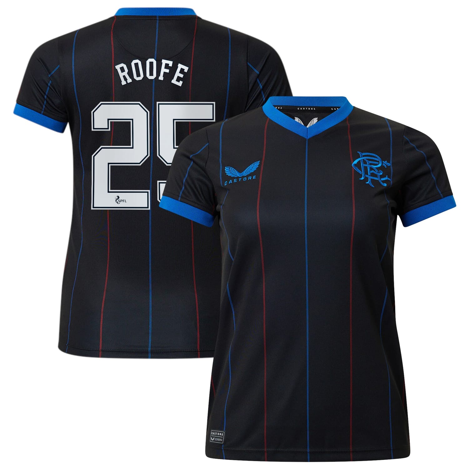 Scottish Premiership Rangers FC Fourth Jersey Shirt 2022-23 player Kemar Roofe 25 printing for Women