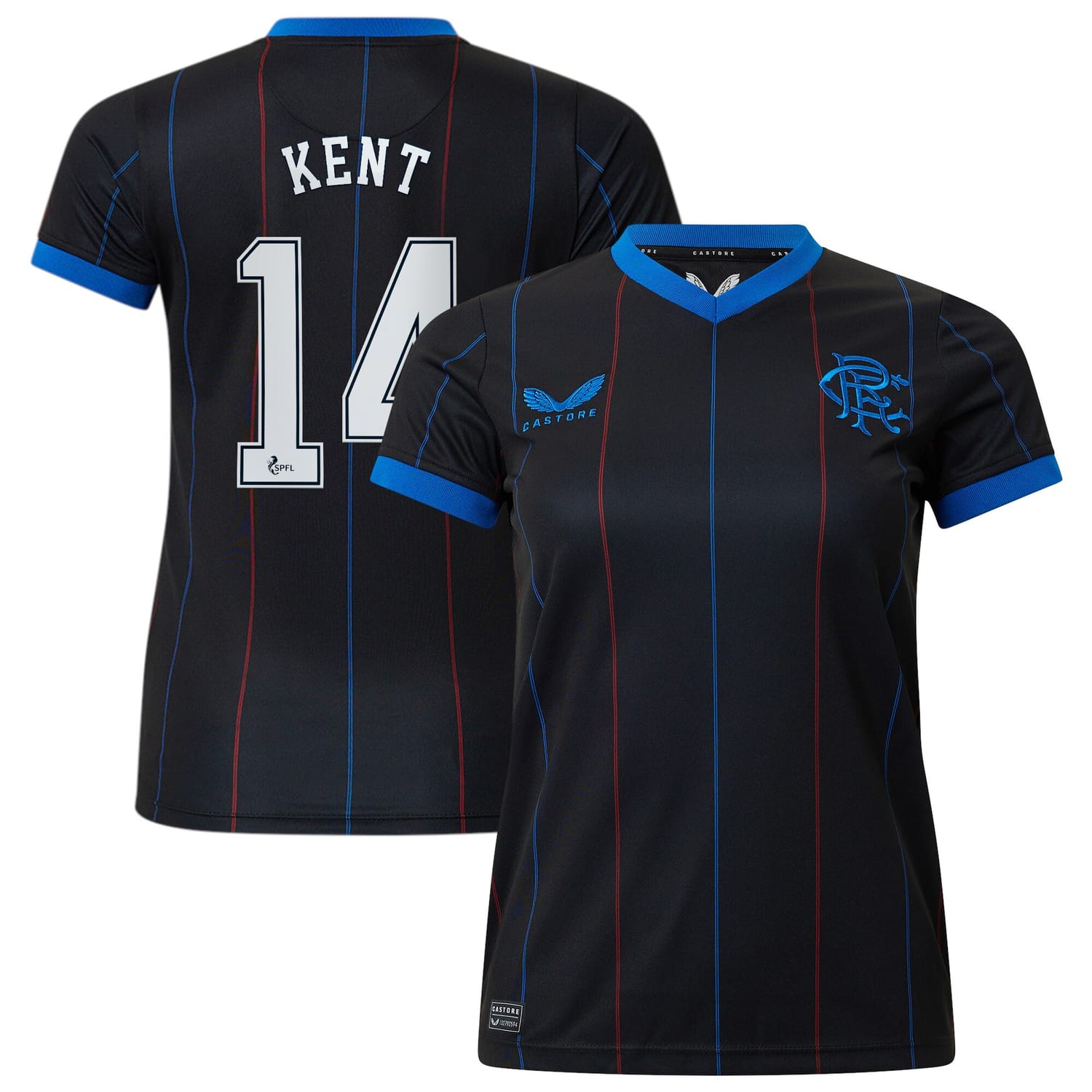 Scottish Premiership Rangers FC Fourth Jersey Shirt 2022-23 player Kent 14 printing for Women