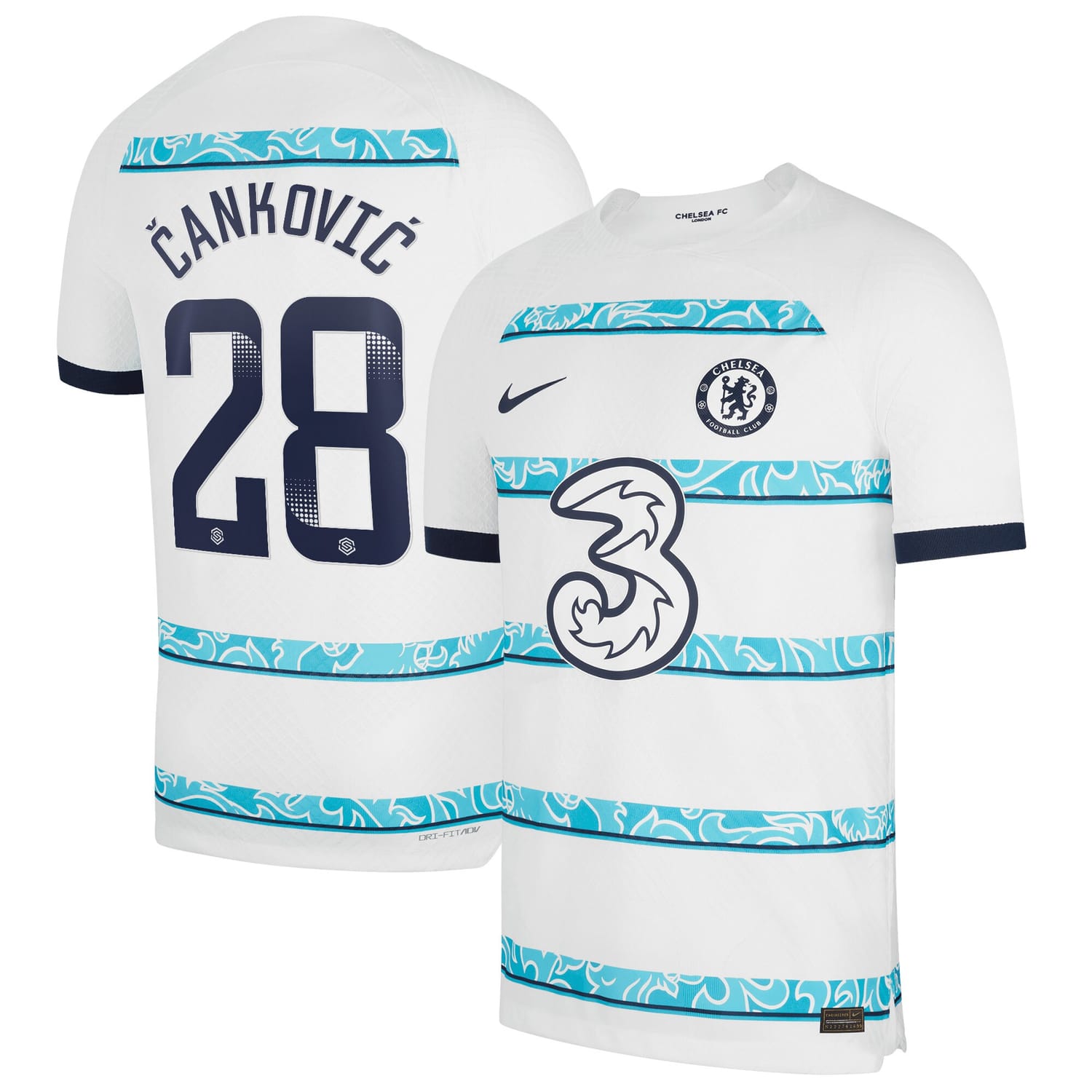 Premier League Chelsea Away WSL Authentic Jersey Shirt 2022-23 player Jelena Cankovic 28 printing for Men