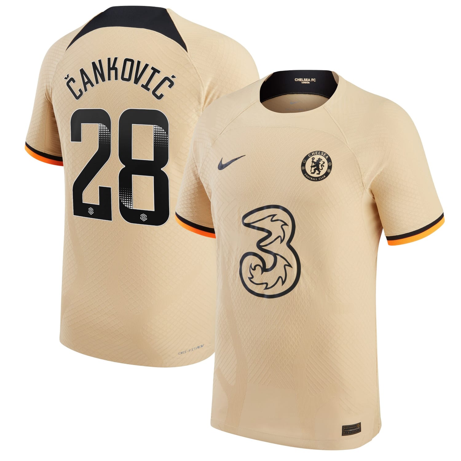 Premier League Chelsea Third WSL Authentic Jersey Shirt 2022-23 player Jelena Cankovic 28 printing for Men
