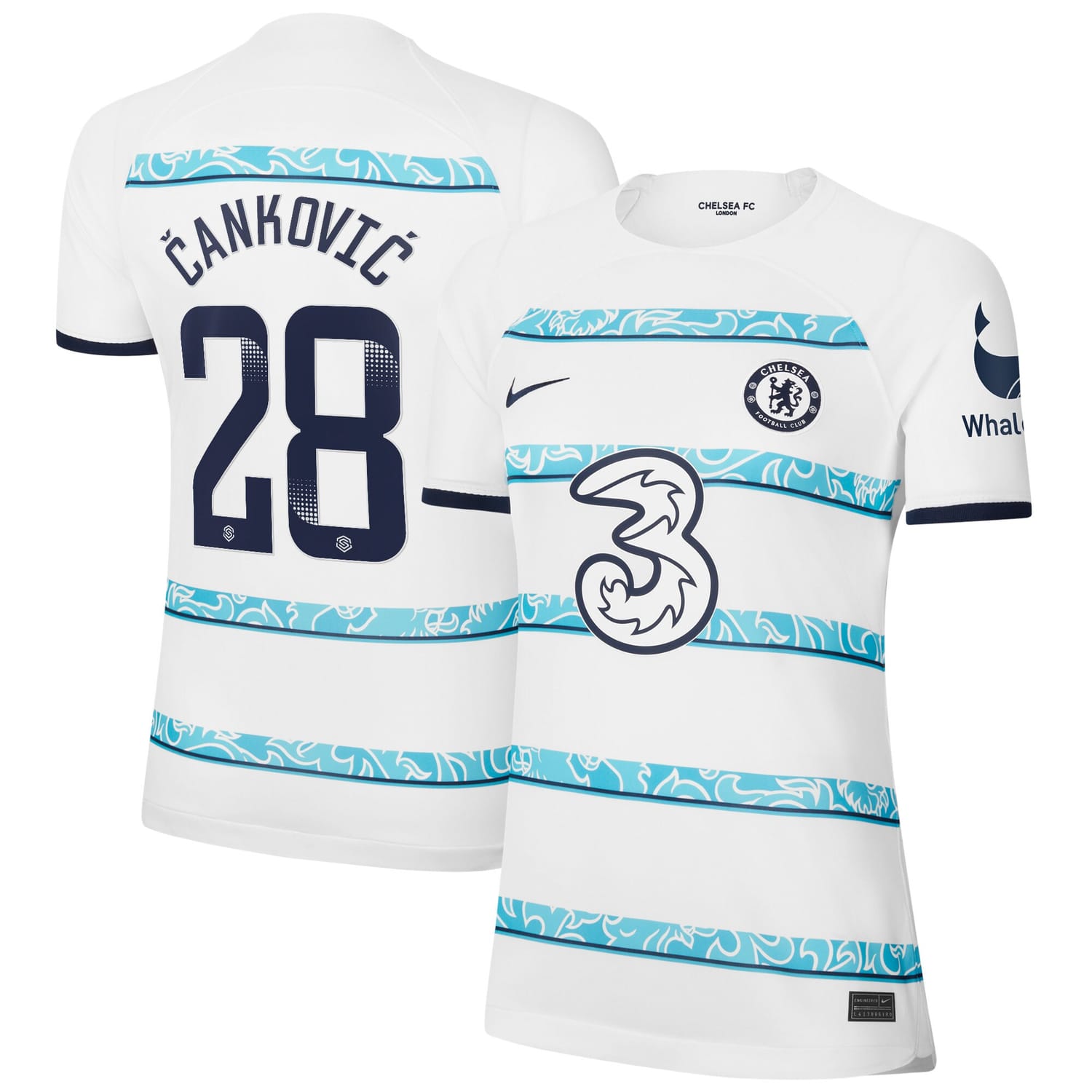 Premier League Chelsea Away WSL Jersey Shirt 2022-23 player Jelena Cankovic 28 printing for Women