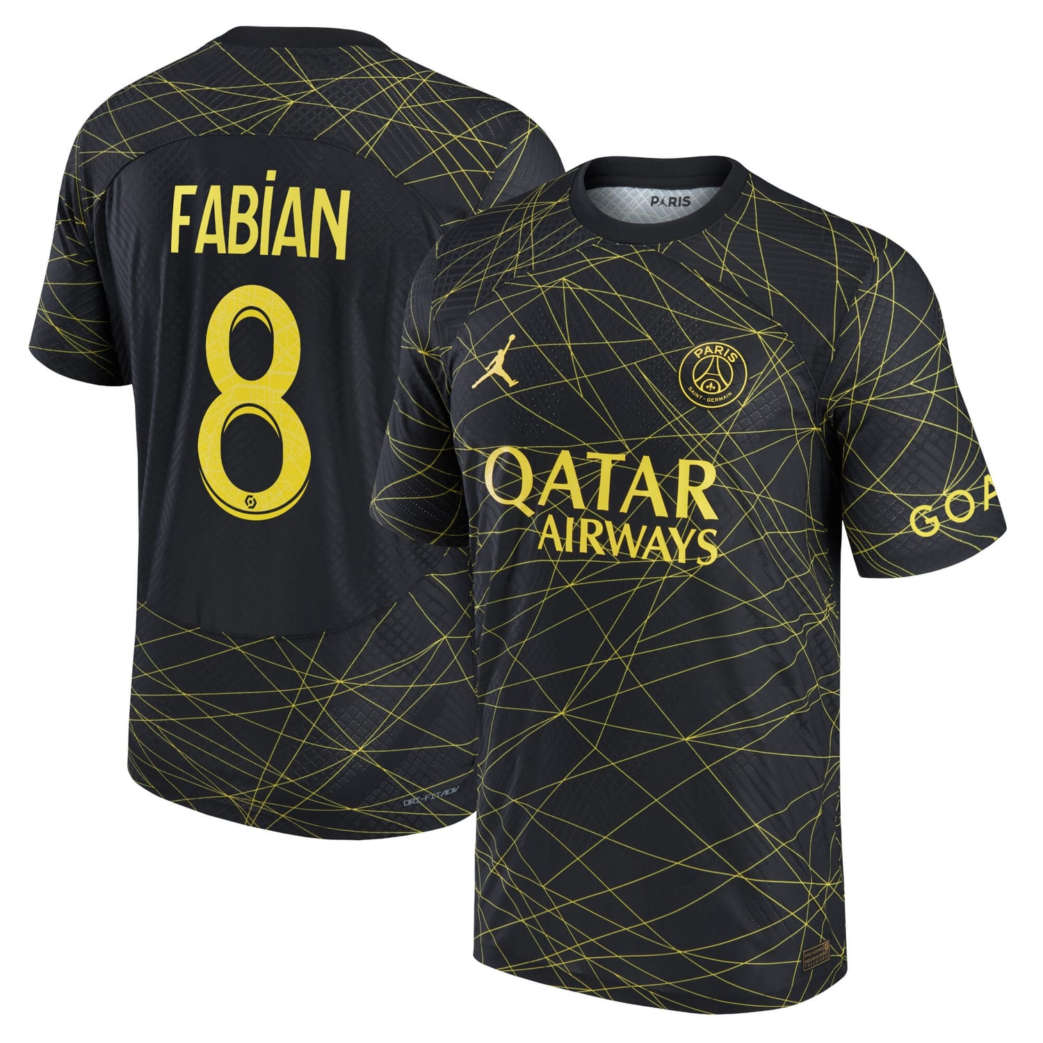 Ligue 1 Paris Saint-Germain Fourth Authentic Jersey Shirt 2022-23 player Fabian Ruiz 8 printing for Men