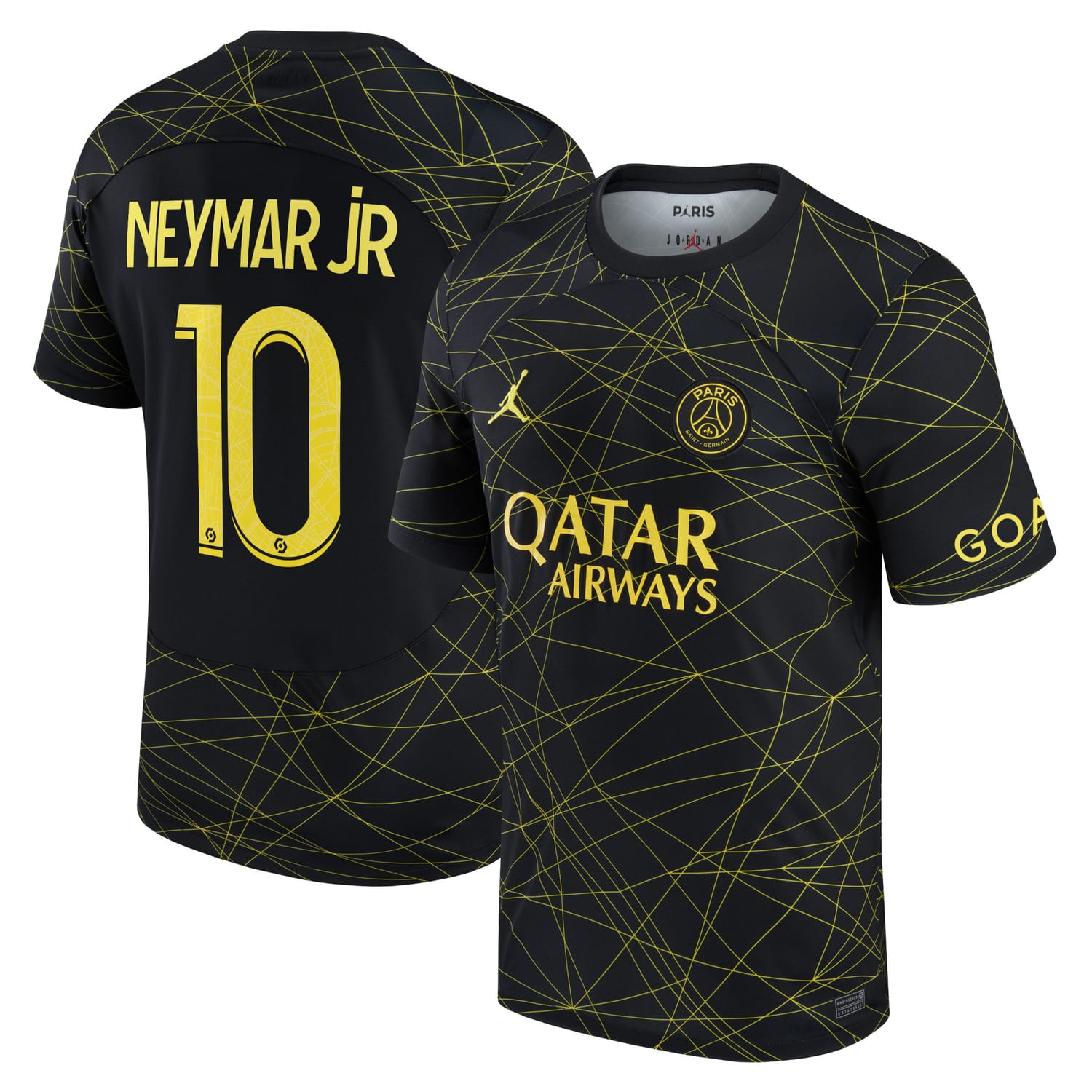 Ligue 1 Paris Saint-Germain Fourth Jersey Shirt 2022-23 player Neymar Jr. 10 printing for Men