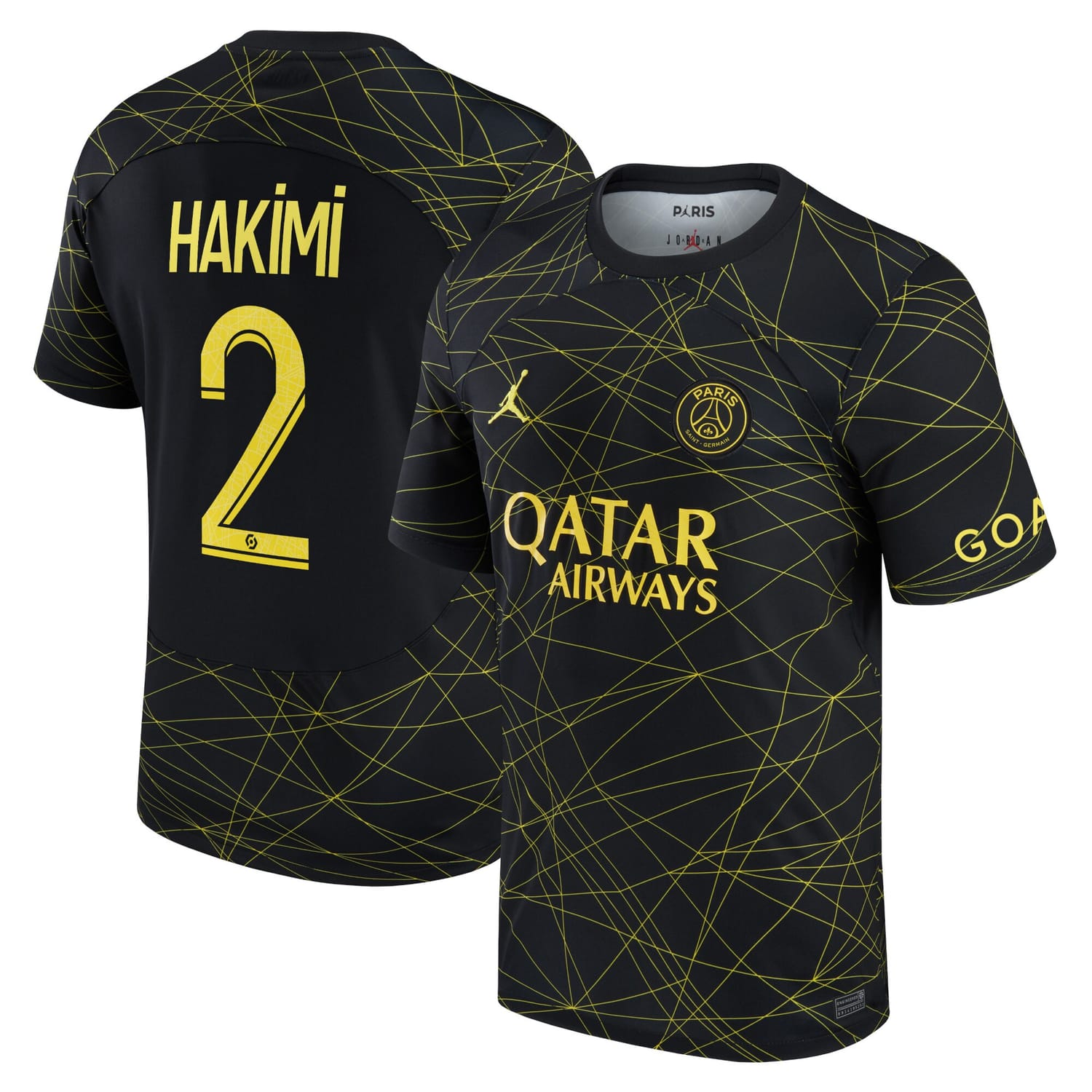 Ligue 1 Paris Saint-Germain Fourth Jersey Shirt 2022-23 player Achraf Hakimi 2 printing for Men