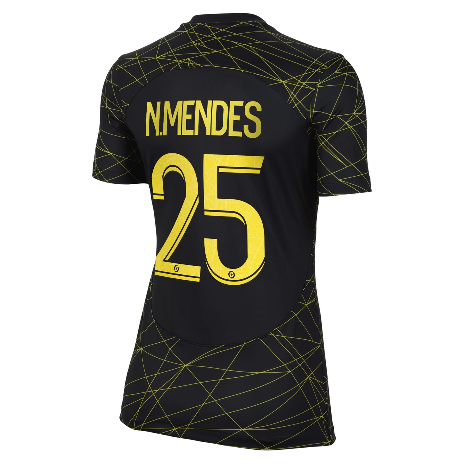 Ligue 1 Paris Saint-Germain Fourth Jersey Shirt 2022-23 player Nuno Mendes 25 printing for Women