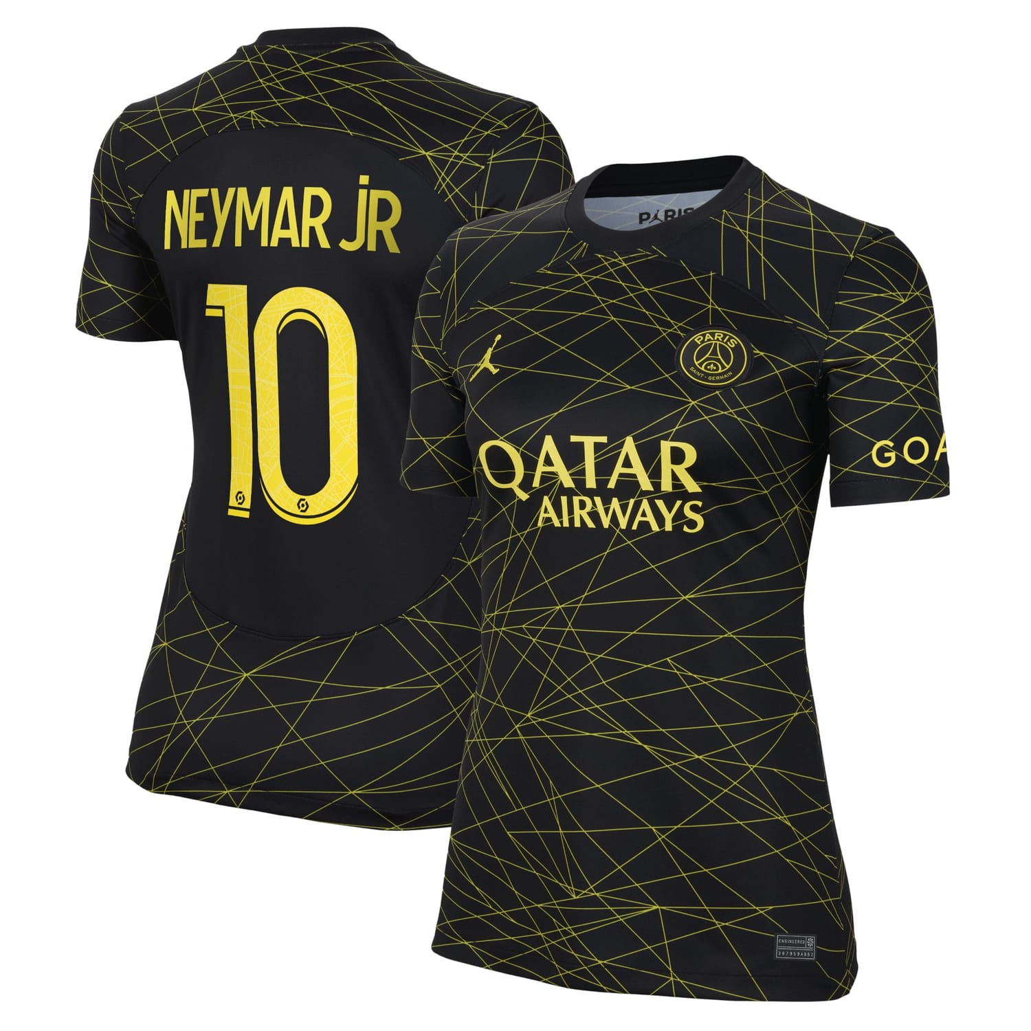 Ligue 1 Paris Saint-Germain Fourth Jersey Shirt 2022-23 player Neymar Jr. 10 printing for Women