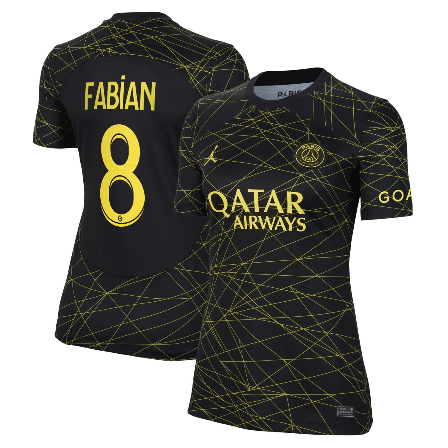 Ligue 1 Paris Saint-Germain Fourth Jersey Shirt 2022-23 player Fabian Ruiz 8 printing for Women