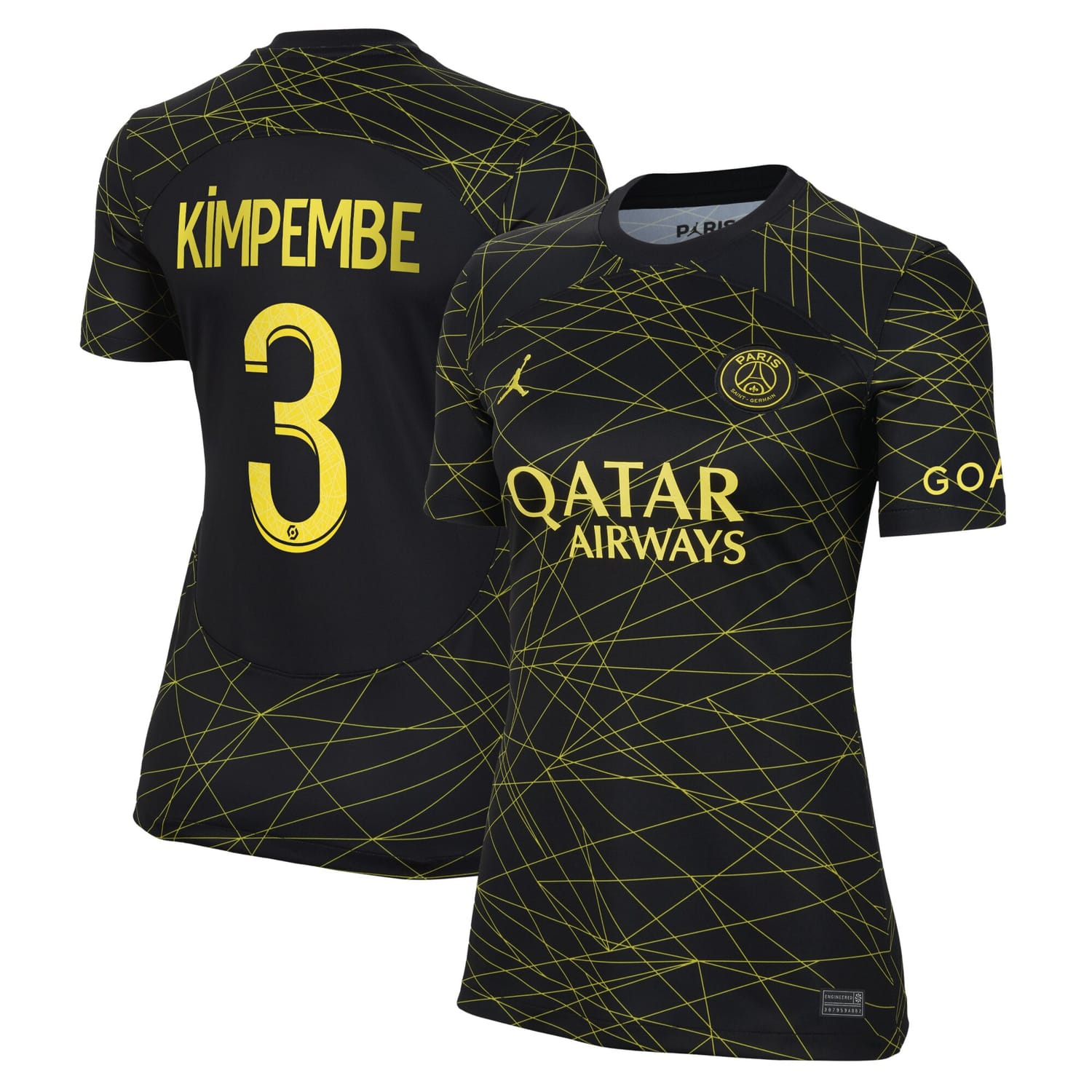 Ligue 1 Paris Saint-Germain Fourth Jersey Shirt 2022-23 player Presnel Kimpembe 3 printing for Women