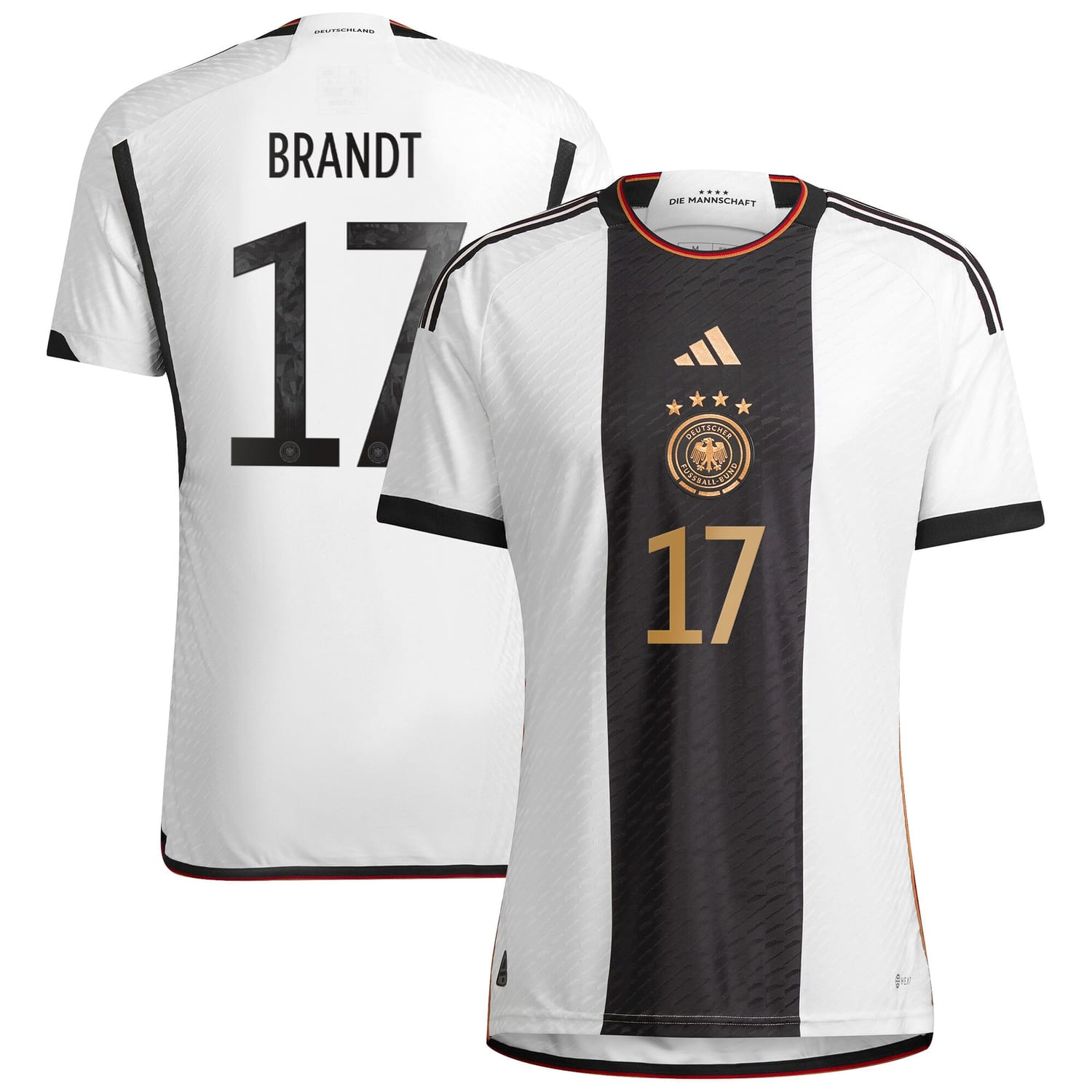 Germany National Team Home Authentic Jersey Shirt 2022 player Julian Brandt 17 printing for Men