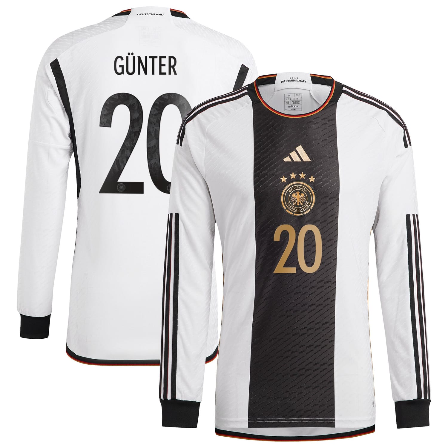 Germany National Team Home Authentic Jersey Shirt Long Sleeve 2022 player Christian Günter 20 printing for Men