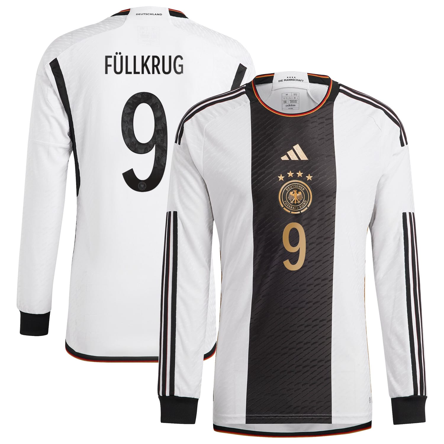 Germany National Team Home Authentic Jersey Shirt Long Sleeve 2022 player Niclas Füllkrug 9 printing for Men