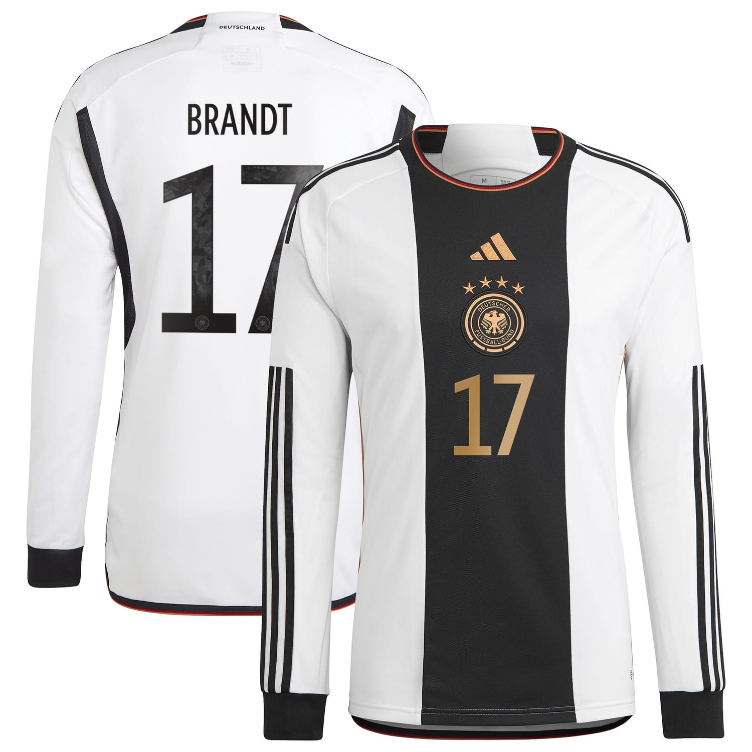 Germany National Team Home Jersey Shirt Long Sleeve 2022 player Julian Brandt 17 printing for Men