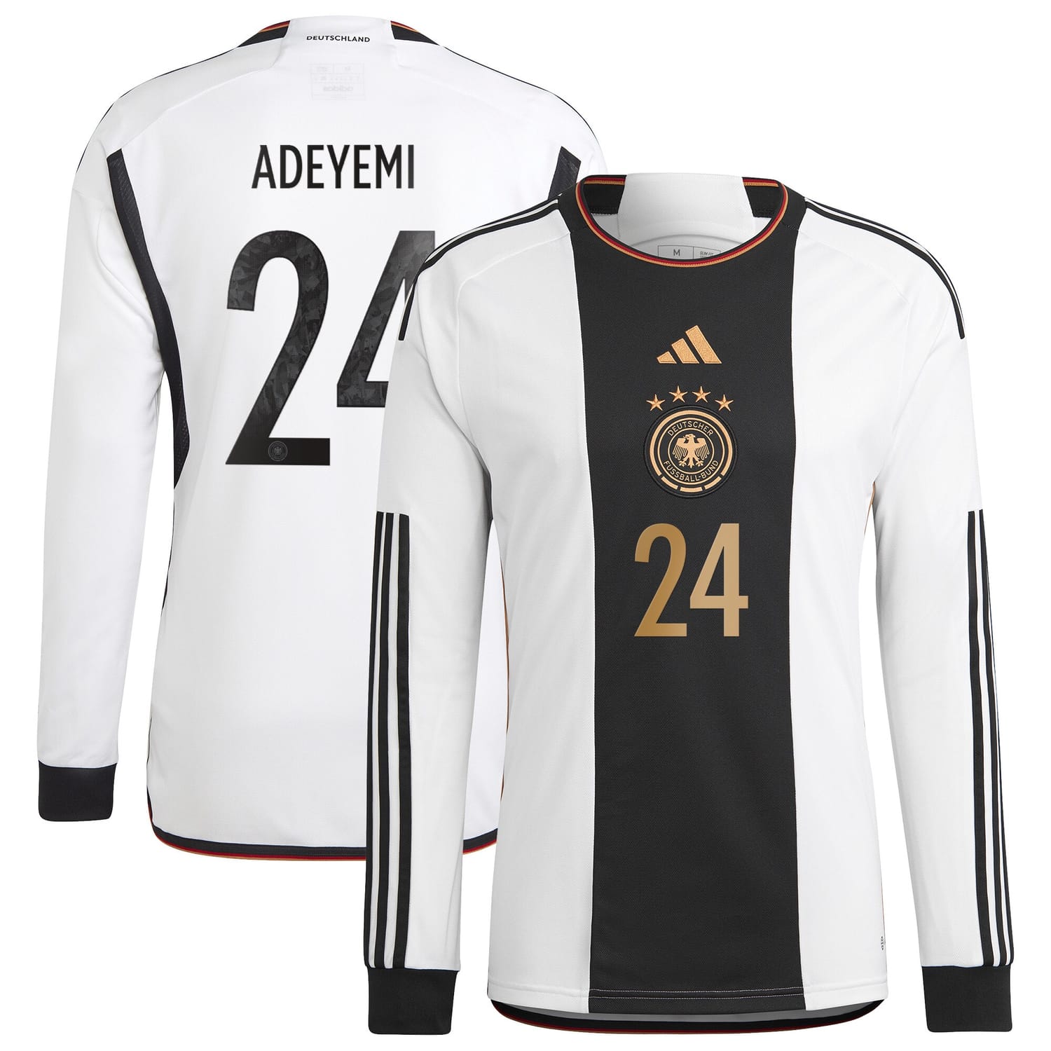 Germany National Team Home Jersey Shirt Long Sleeve 2022 player Karim Adeyemi 24 printing for Men