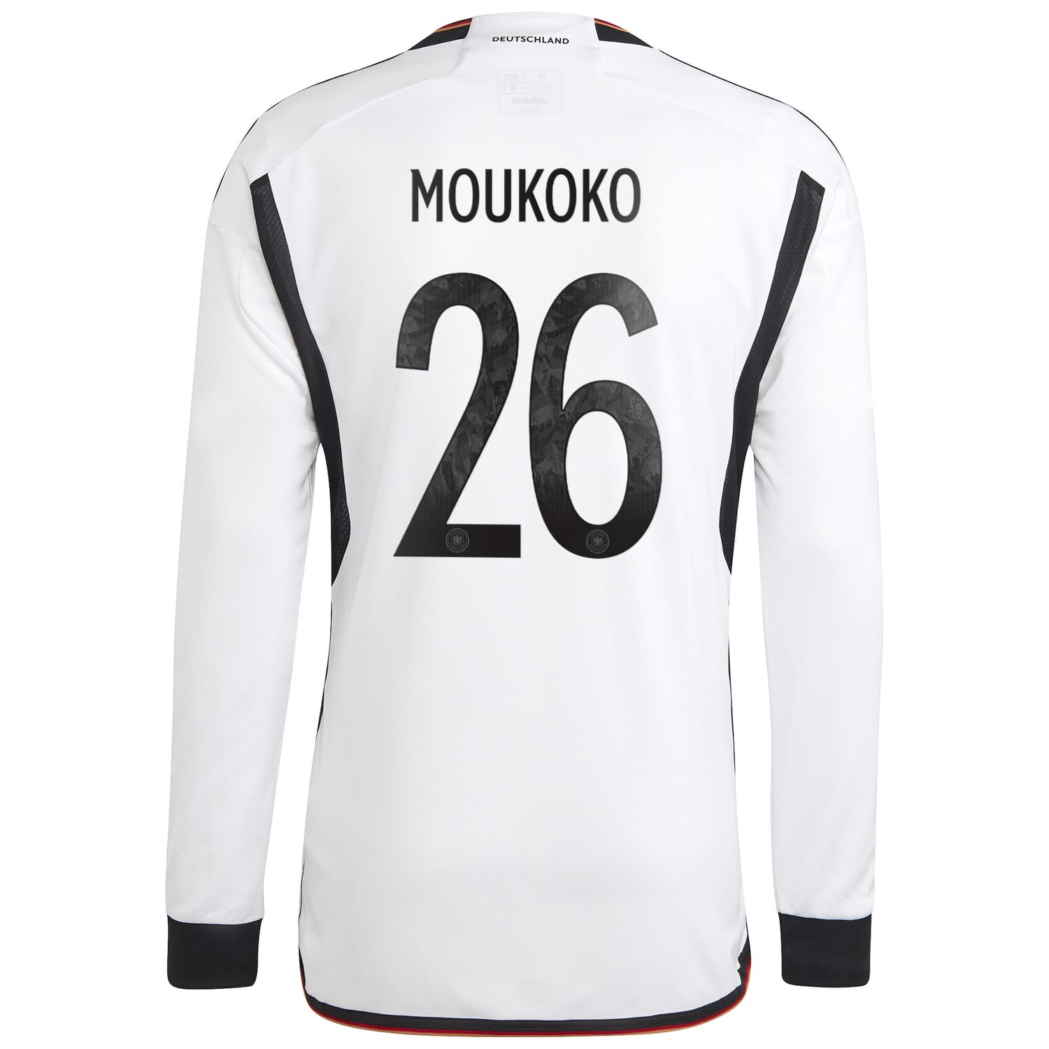 Germany National Team Home Jersey Shirt Long Sleeve 2022 player Youssoufa Moukoko 26 printing for Men