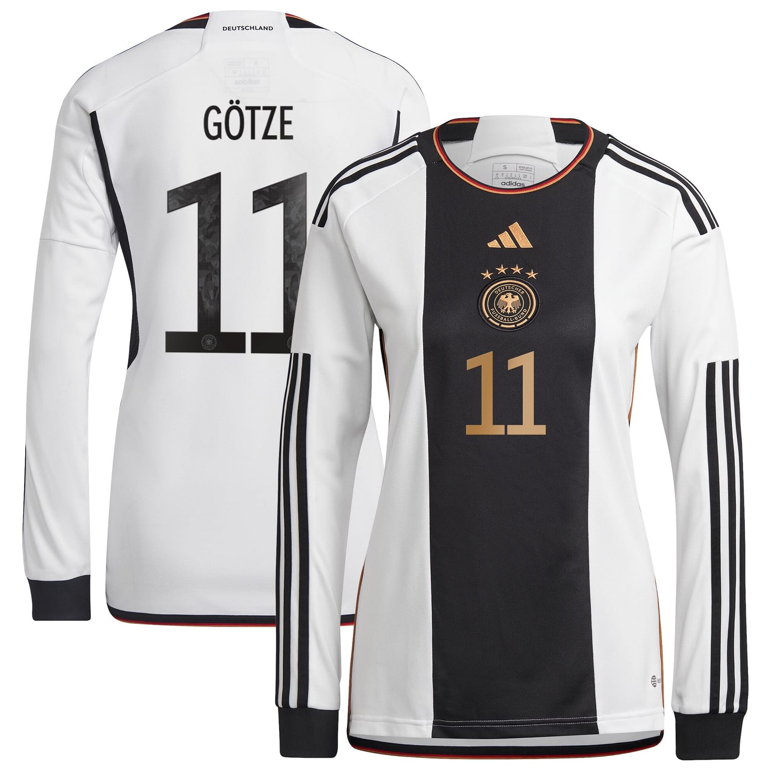 Germany National Team Home Jersey Shirt Long Sleeve 2022 player Mario Götze 11 printing for Women