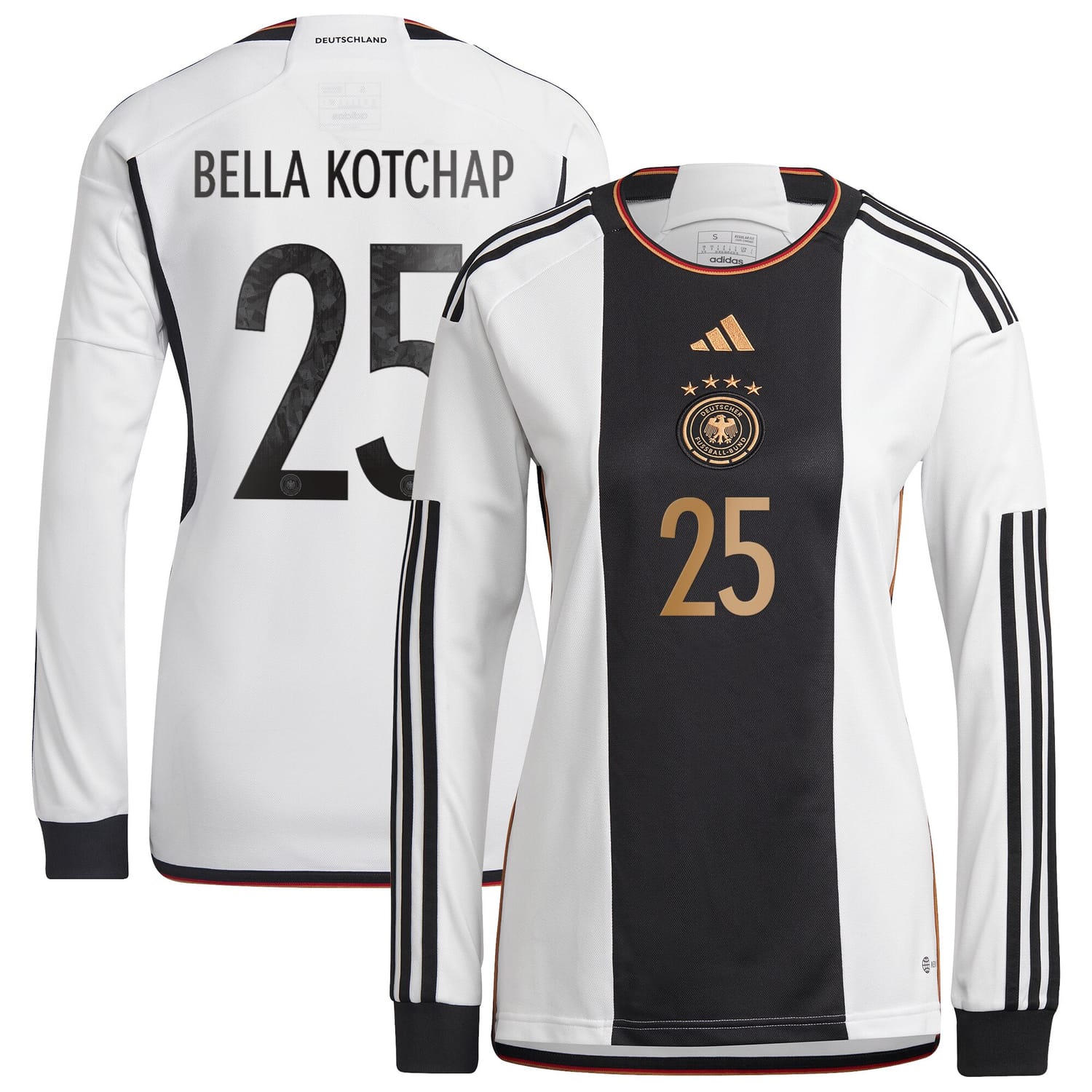 Germany National Team Home Jersey Shirt Long Sleeve 2022 player Armel Bella-Kotchap 25 printing for Women