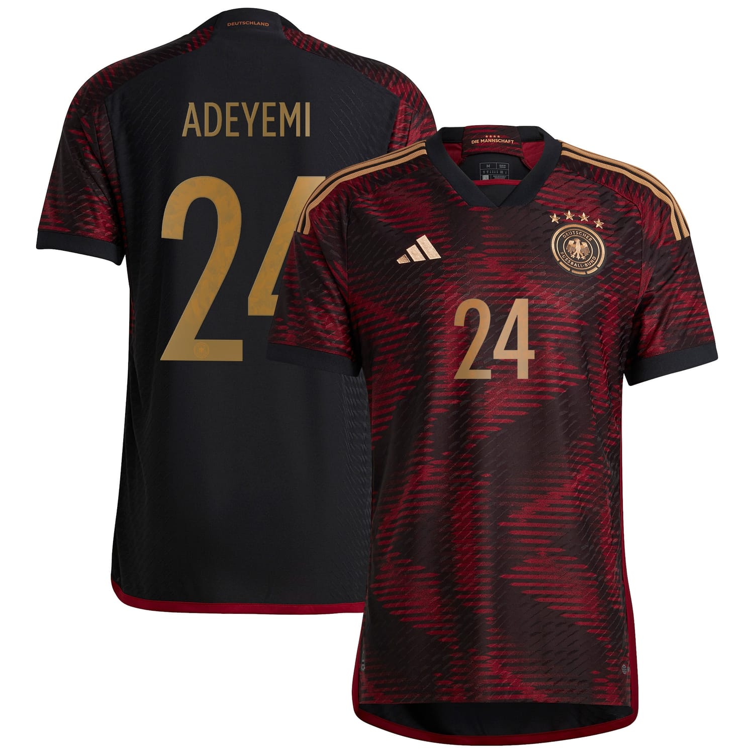 Germany National Team Away Authentic Jersey Shirt 2022 player Karim Adeyemi 24 printing for Men