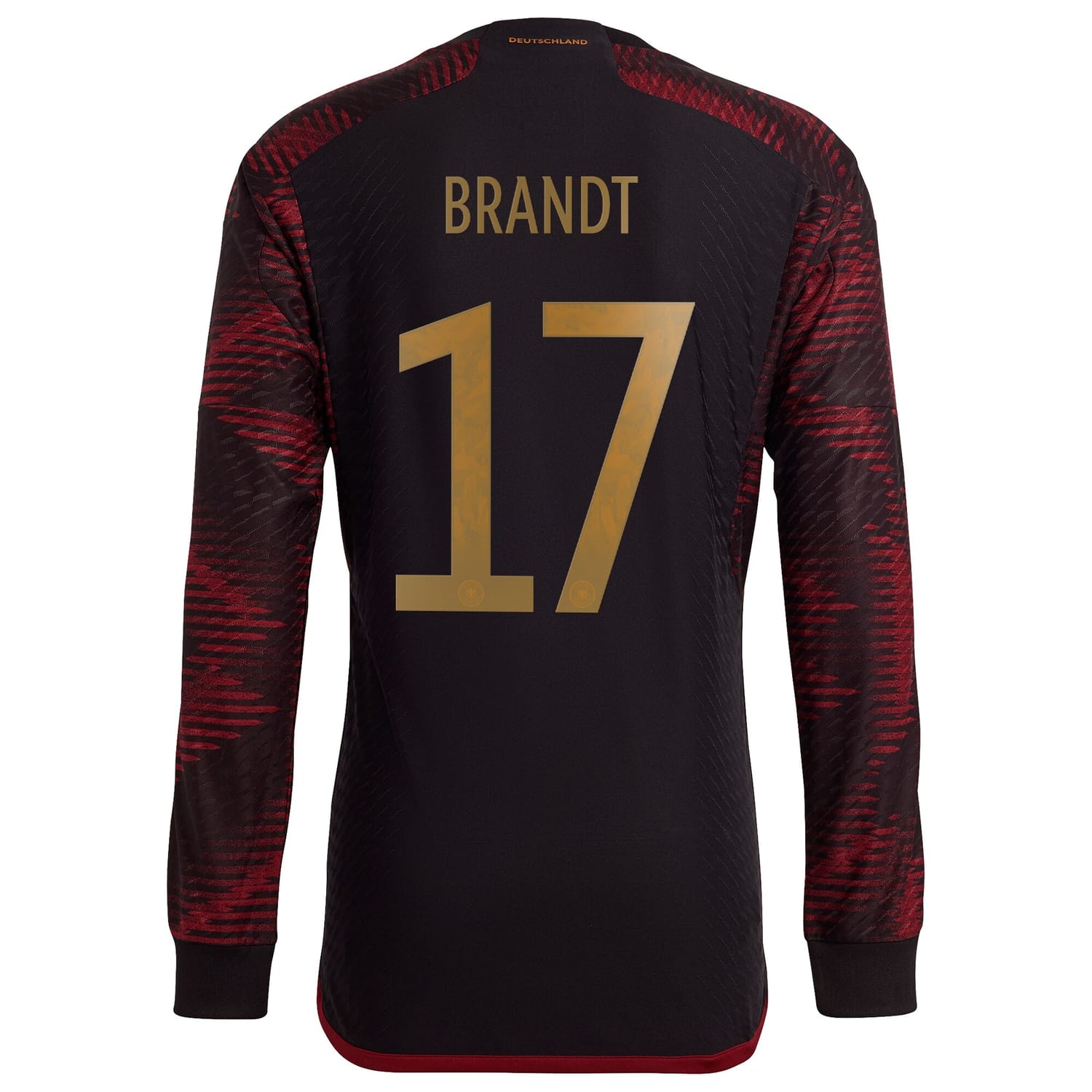 Germany National Team Away Authentic Jersey Shirt Long Sleeve 2022 player Julian Brandt 17 printing for Men