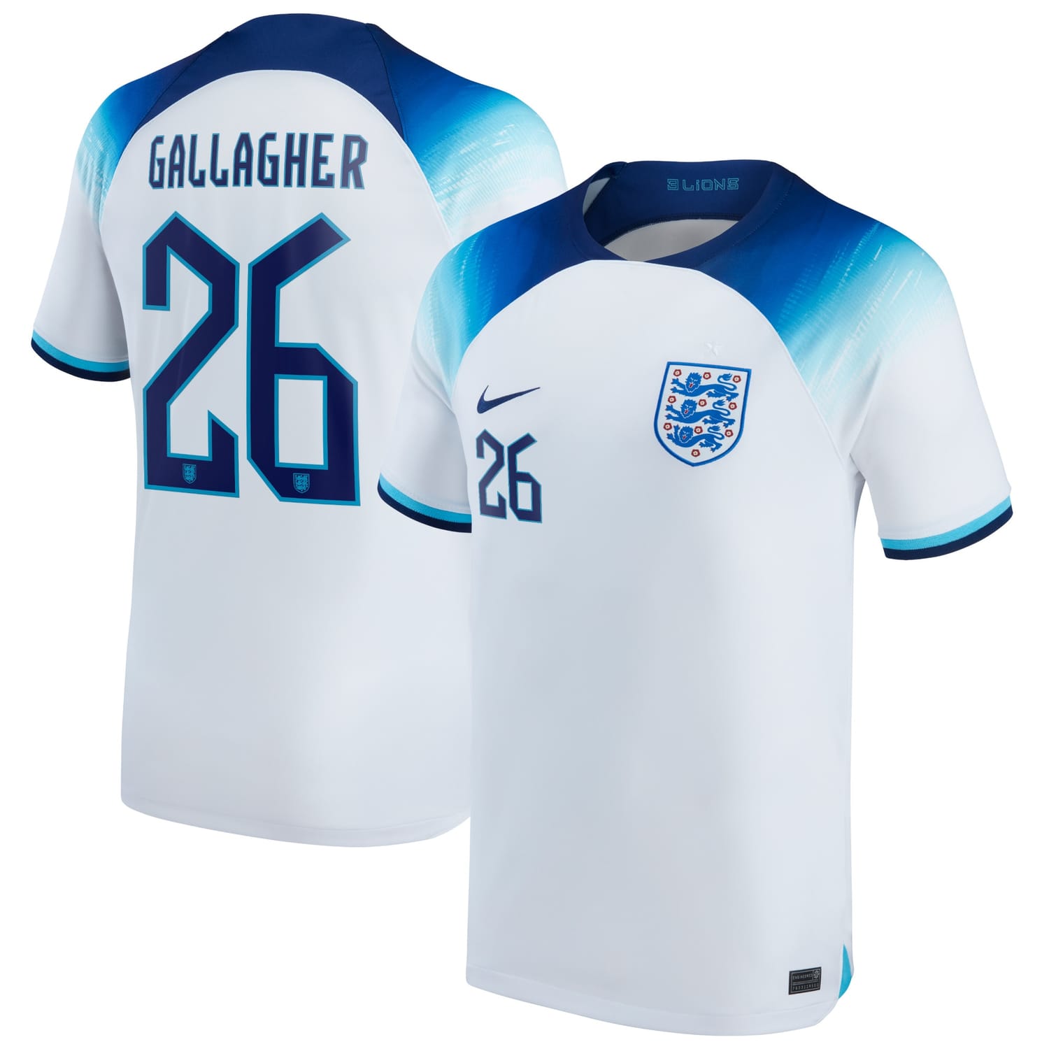 England National Team Home Jersey Shirt 2022 player Conor Gallagher 26 printing for Men