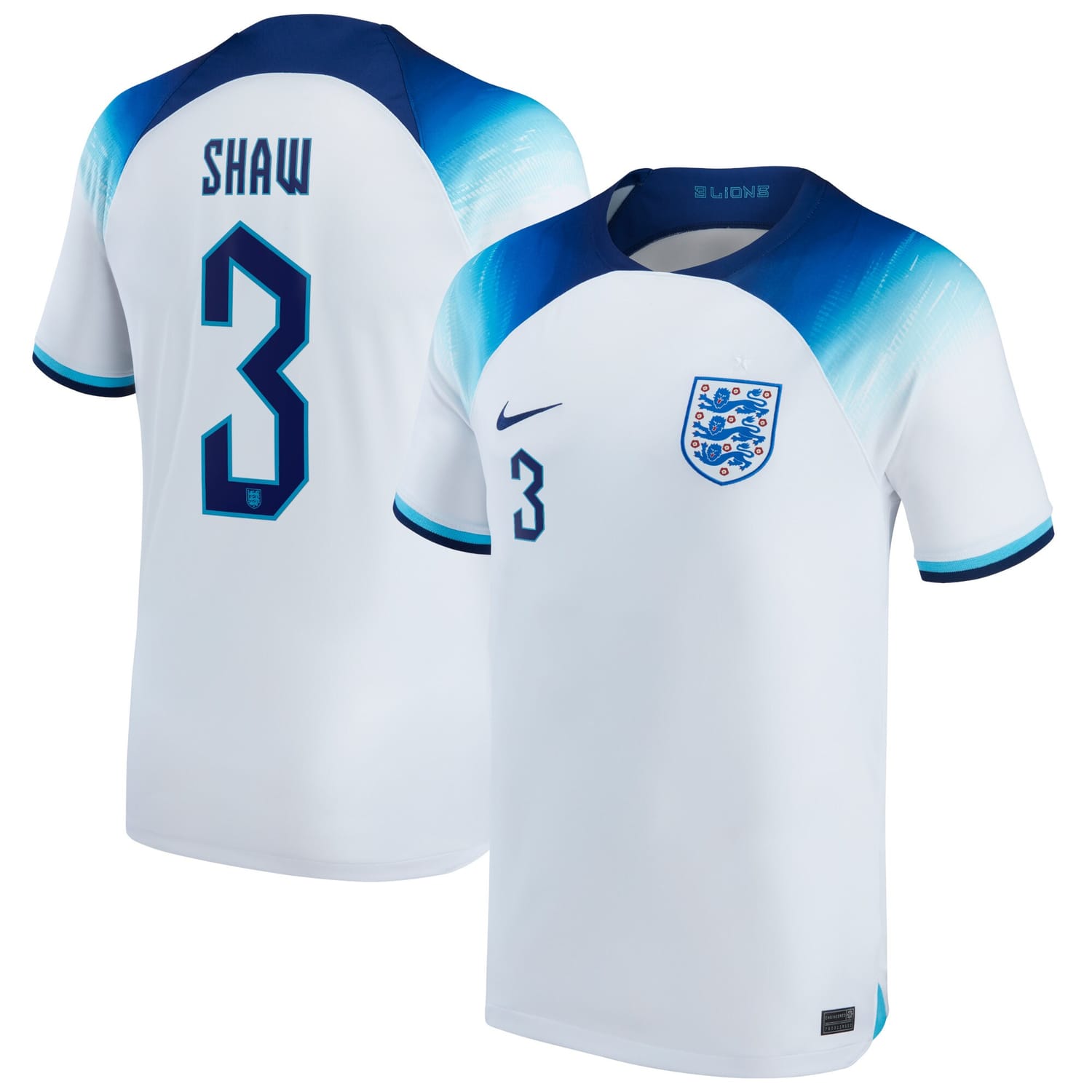 England National Team Home Jersey Shirt 2022 player Luke Shaw 3 printing for Men