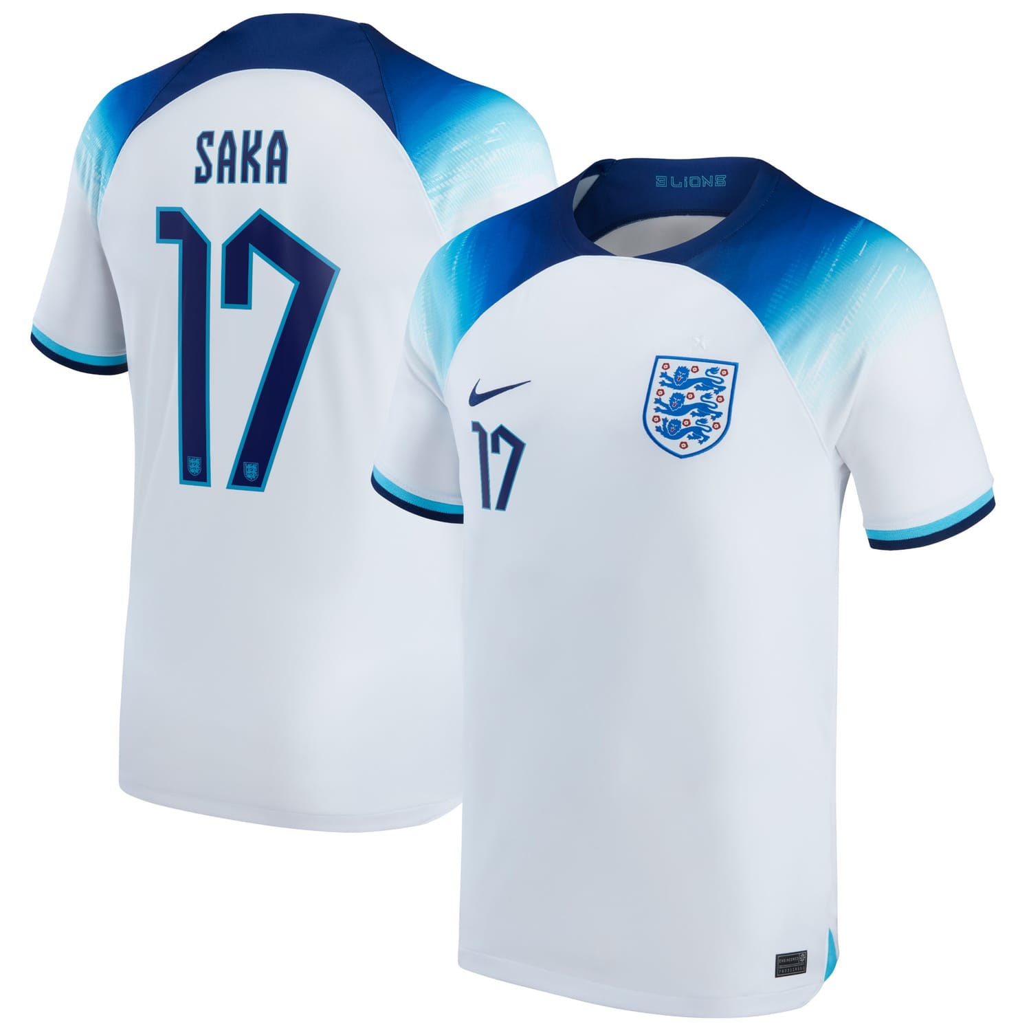 England National Team Home Jersey Shirt 2022 player Bukayo Saka 17 printing for Men