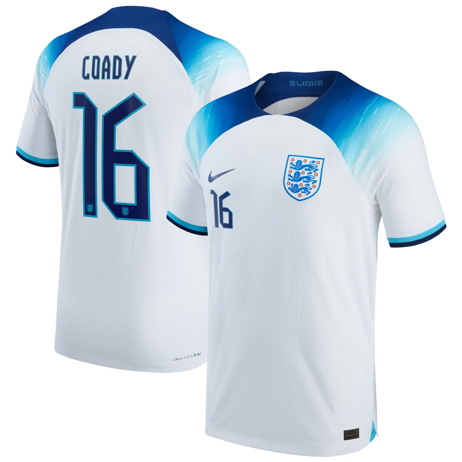 England National Team Home Authentic Jersey Shirt 2022 player Conor Coady 16 printing for Men