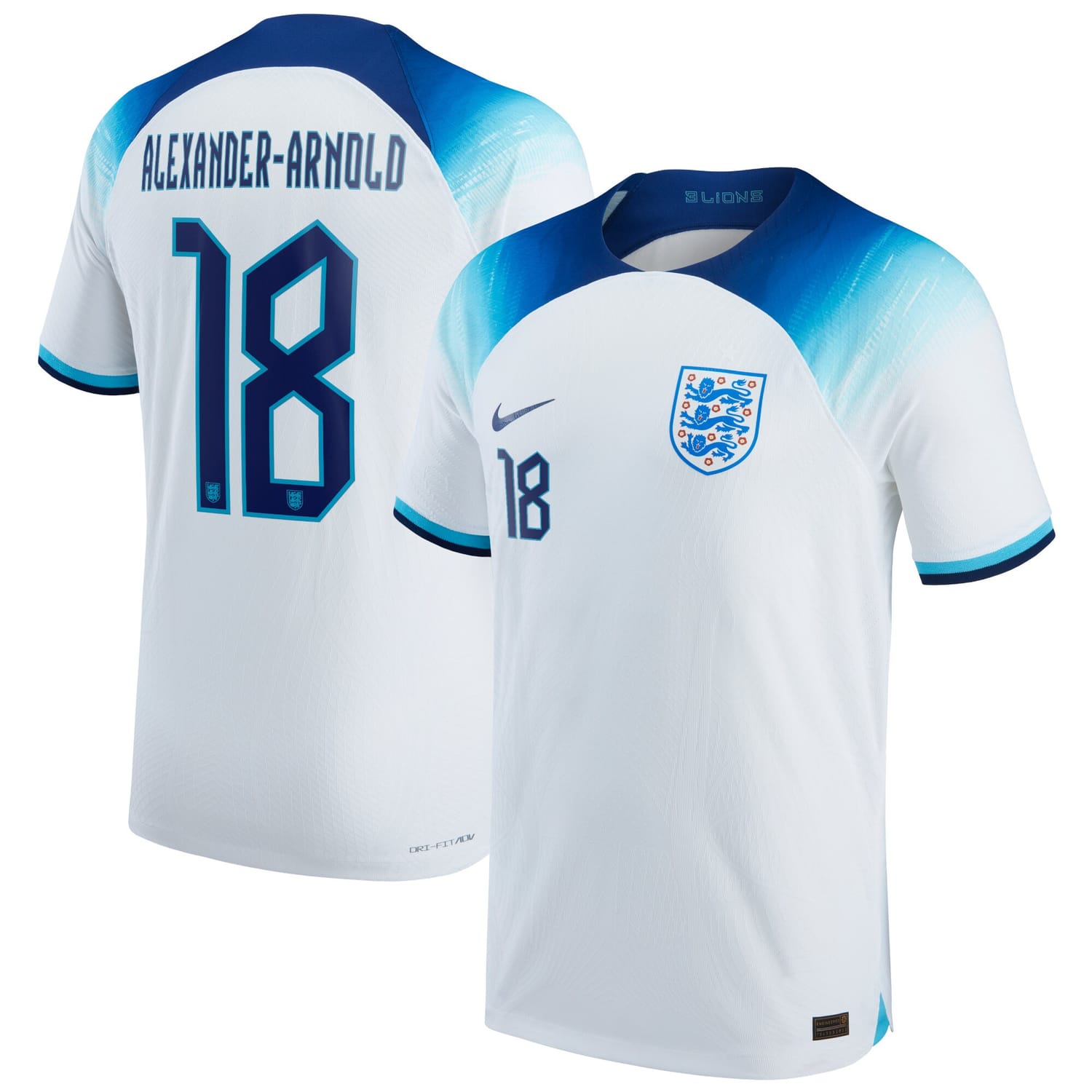 England National Team Home Authentic Jersey Shirt 2022 player Trent Alexander-Arnold 18 printing for Men