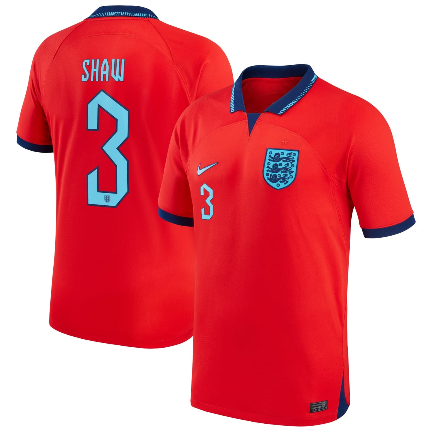 England National Team Away Jersey Shirt 2022 player Luke Shaw 3 printing for Men