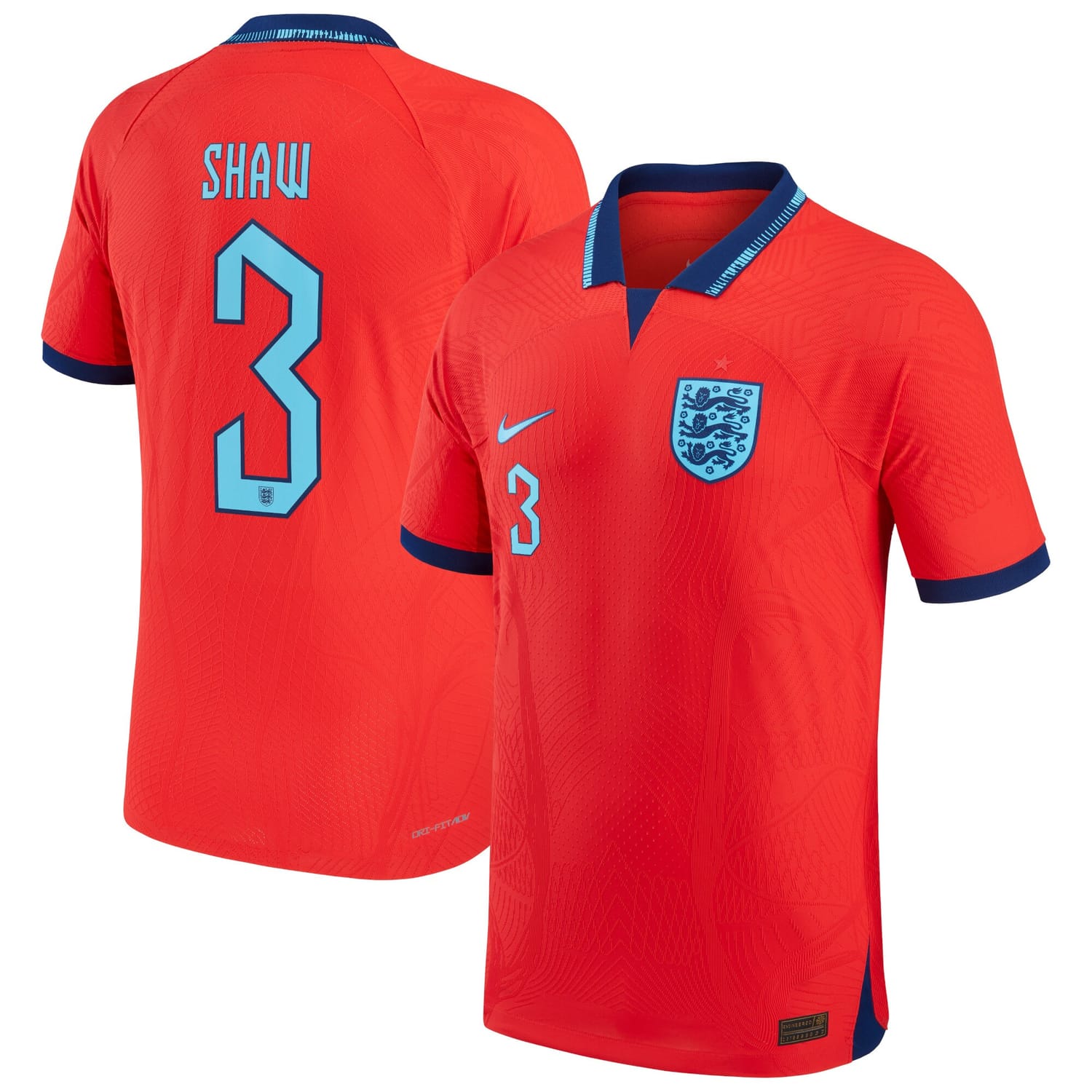 England National Team Away Authentic Jersey Shirt 2022 player Luke Shaw 3 printing for Men