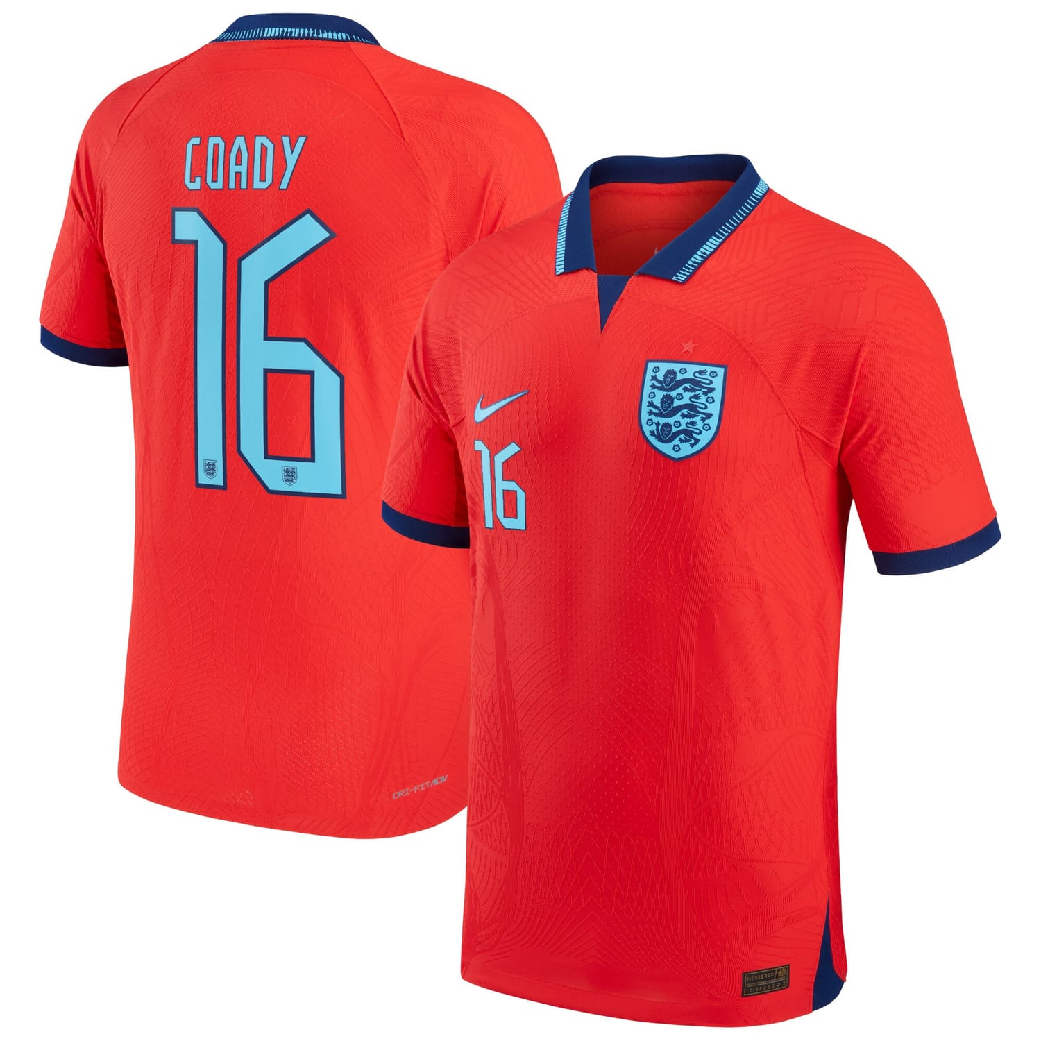 England National Team Away Authentic Jersey Shirt 2022 player Conor Coady 16 printing for Men