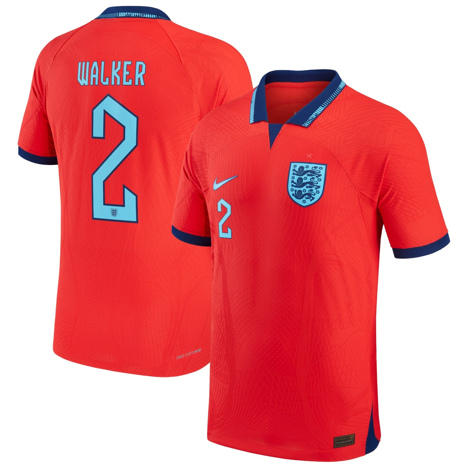 England National Team Away Authentic Jersey Shirt 2022 player Kyle Walker 2 printing for Men
