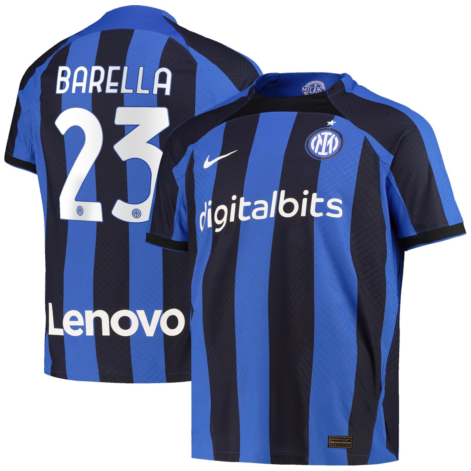 Serie A Inter Milan Home Authentic Jersey Shirt 2022-23 player Nicolò Barella 23 printing for Men